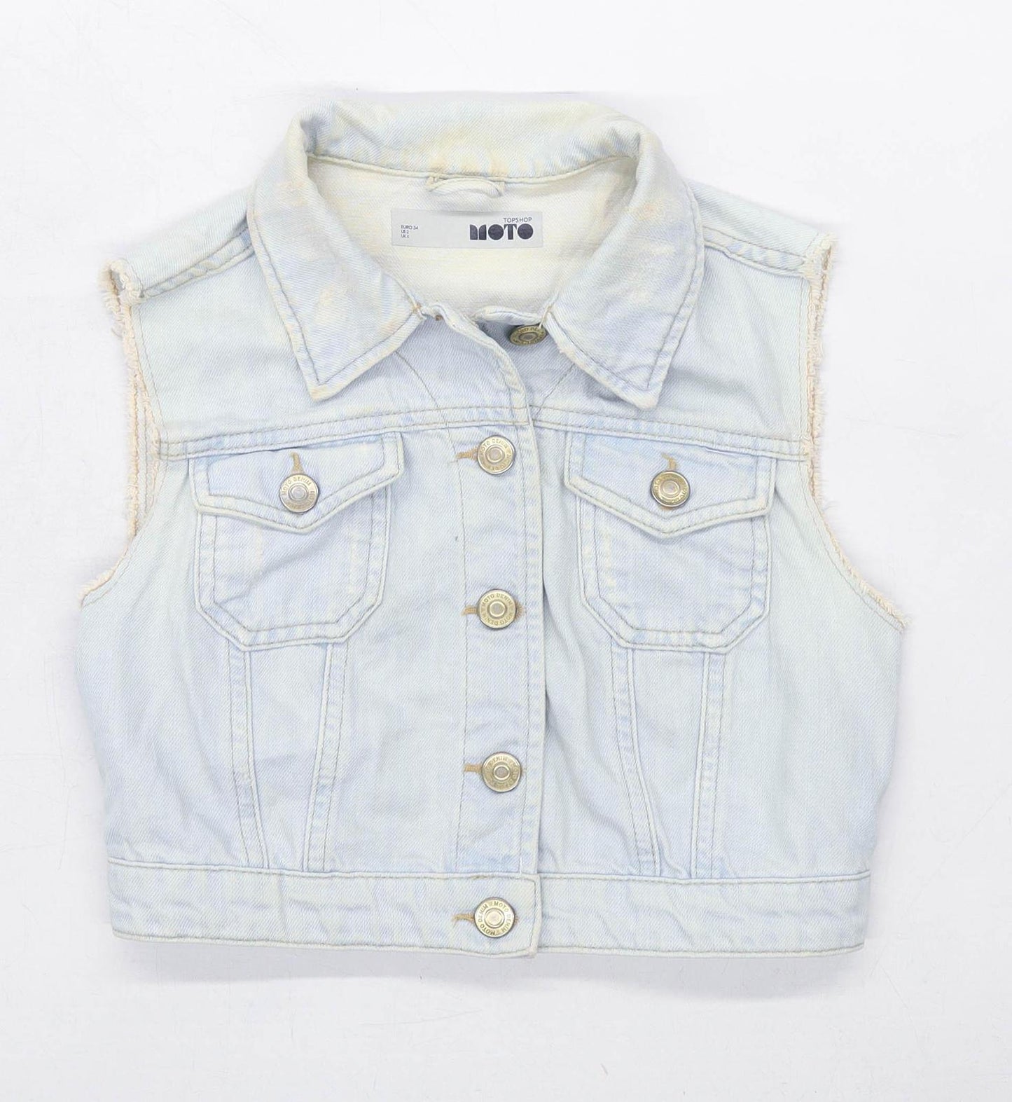 Topshop Womens Size 6 Cotton Blue Denim Jacket Jacket