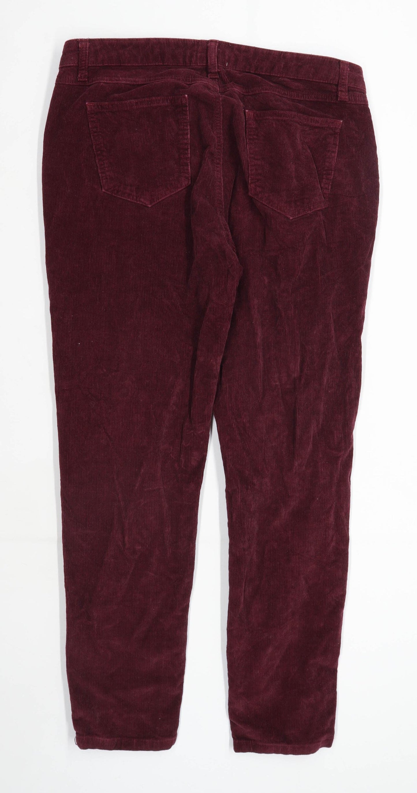 Womens Red Herring Burgundy Corduroy Trousers Size 14/L27