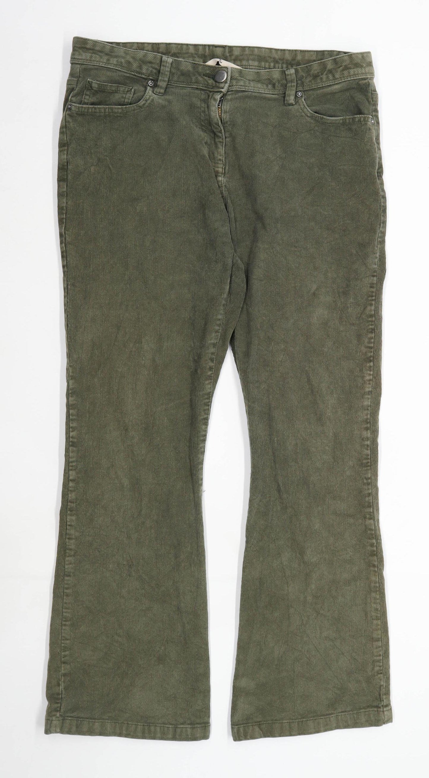 Womens TU Green Corduroy Trousers Size 14/L28