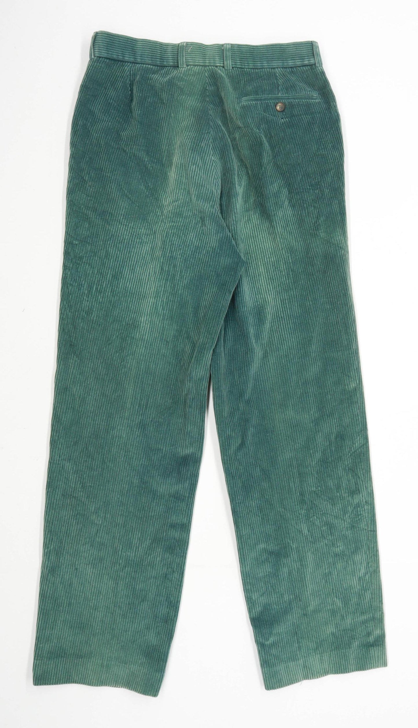 St Michael Mens Teal Corduroy Trousers Size W32/L33