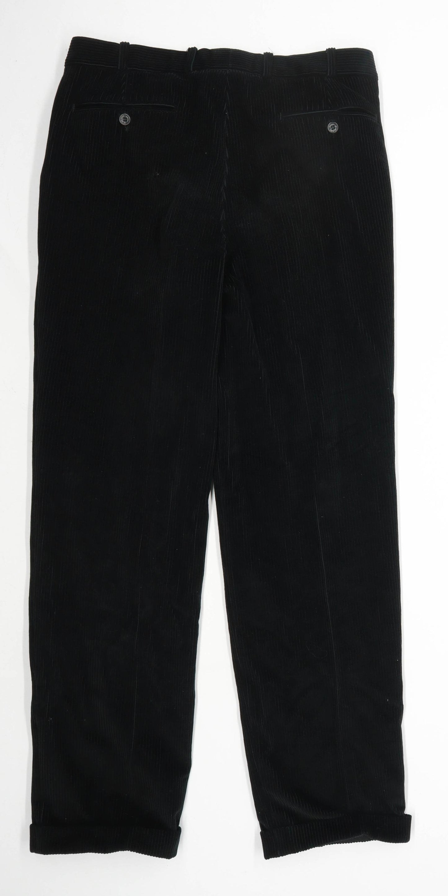 Bruno Saint Hilaire Mens Black Corduroy Trousers Size W34/L32