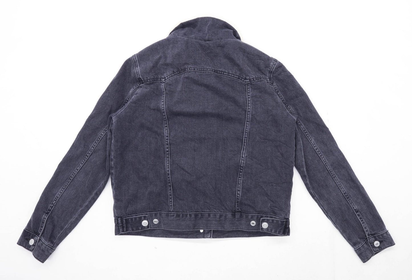 Topshop Womens Size 12 Denim Black Jacket
