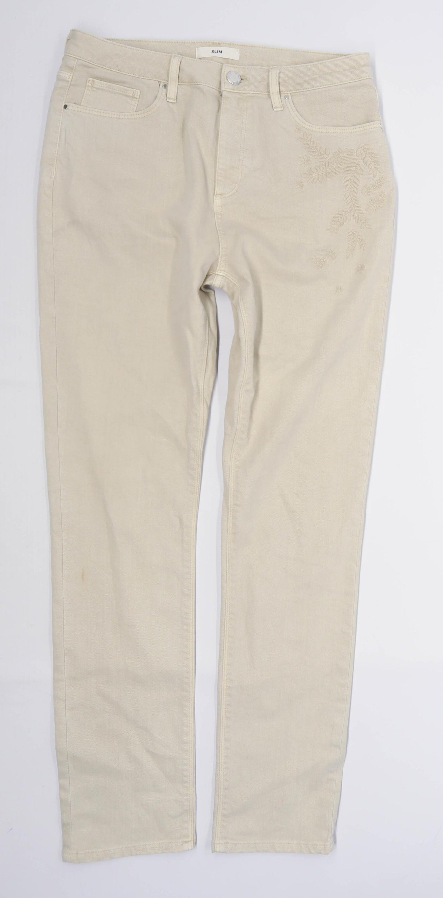 Womens Marks & Spencer Beige Denim Jeans Size 14/L29