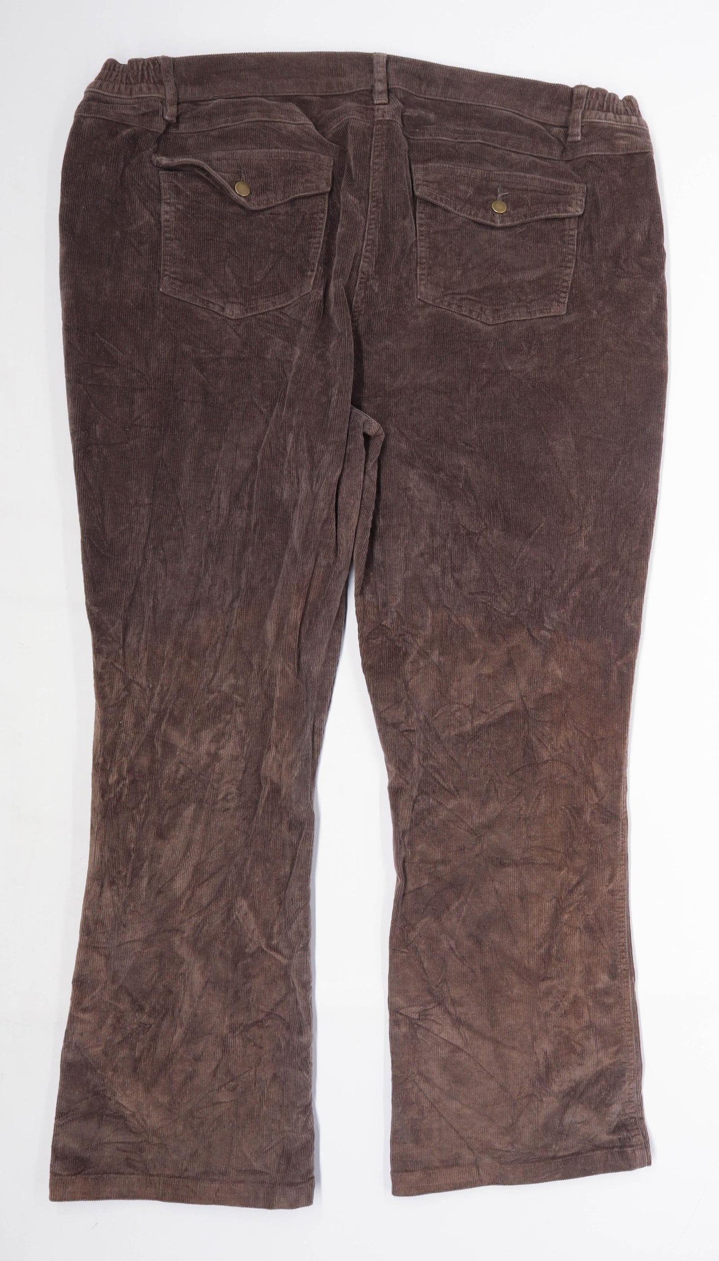 Womens Cotton Traders Brown Corduroy Trousers Size 22/L28