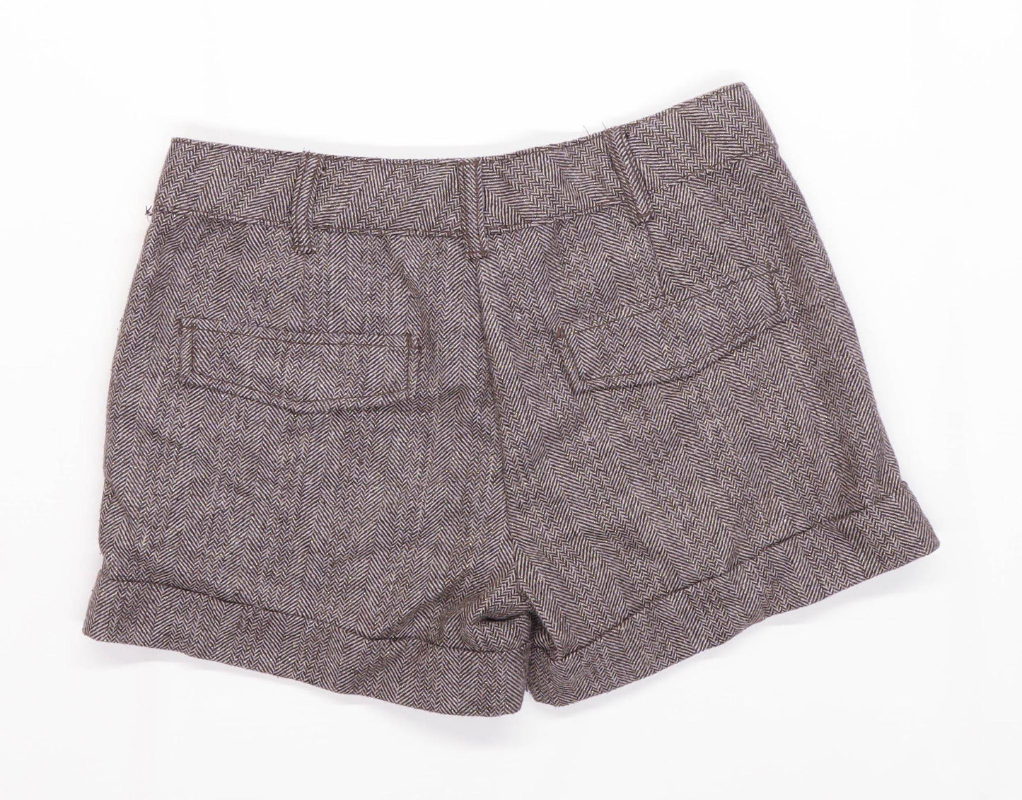 Next Girls Herringbone Brown Zip Up Glittery Shorts Age 12 Years