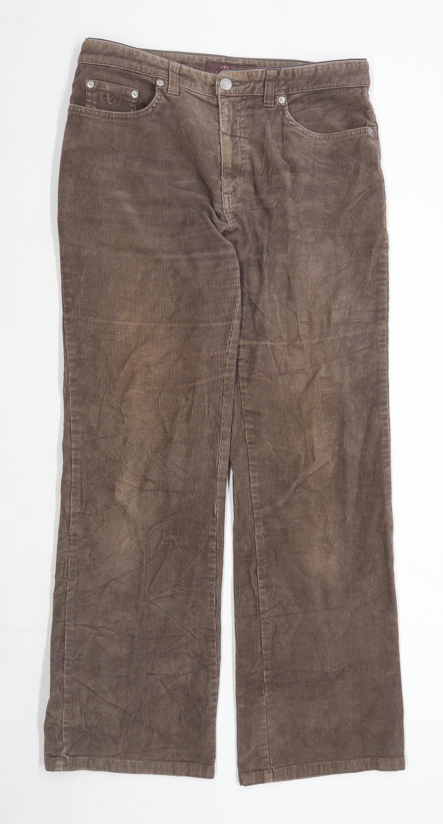 Womens Per Una Brown Corduroy Trousers Size 12/L29