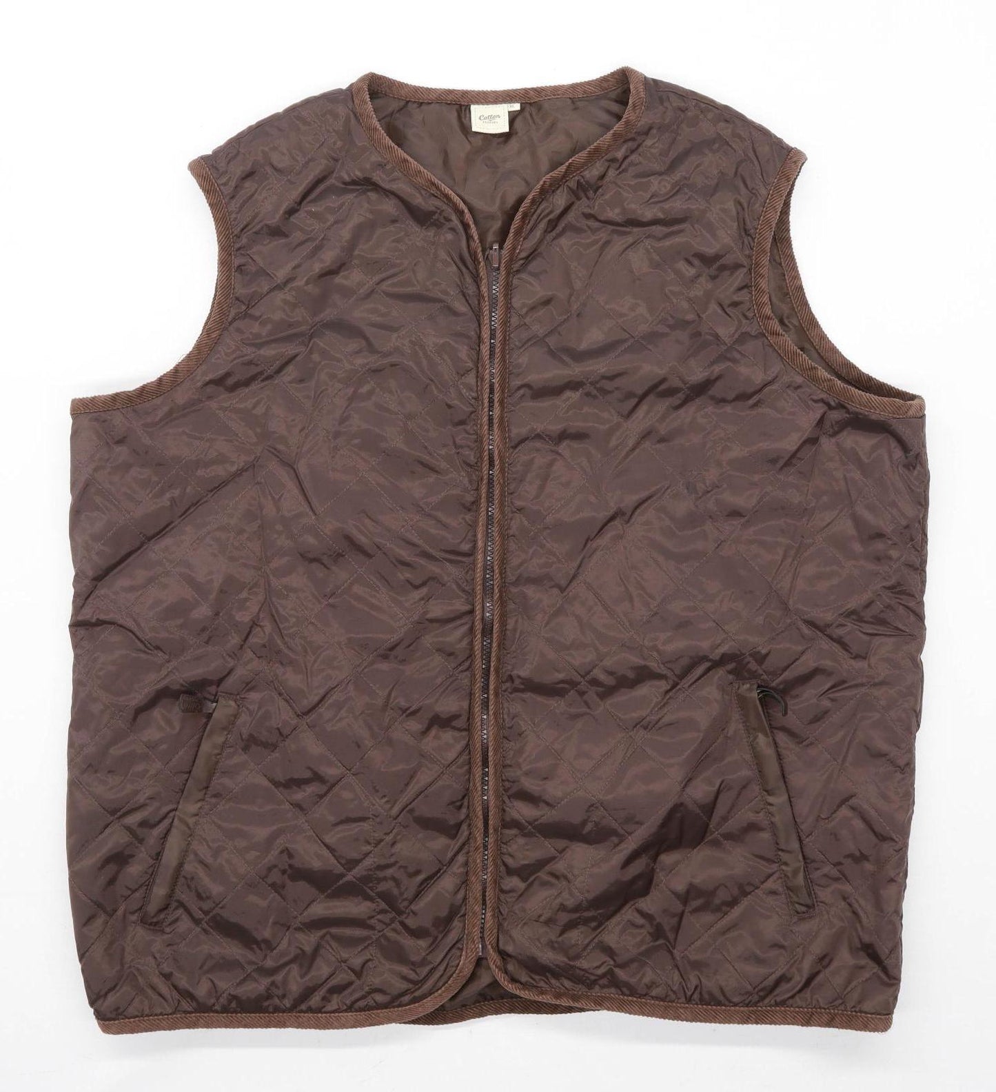 Cotton Traders Mens Size XL Brown Lightweight Gilet