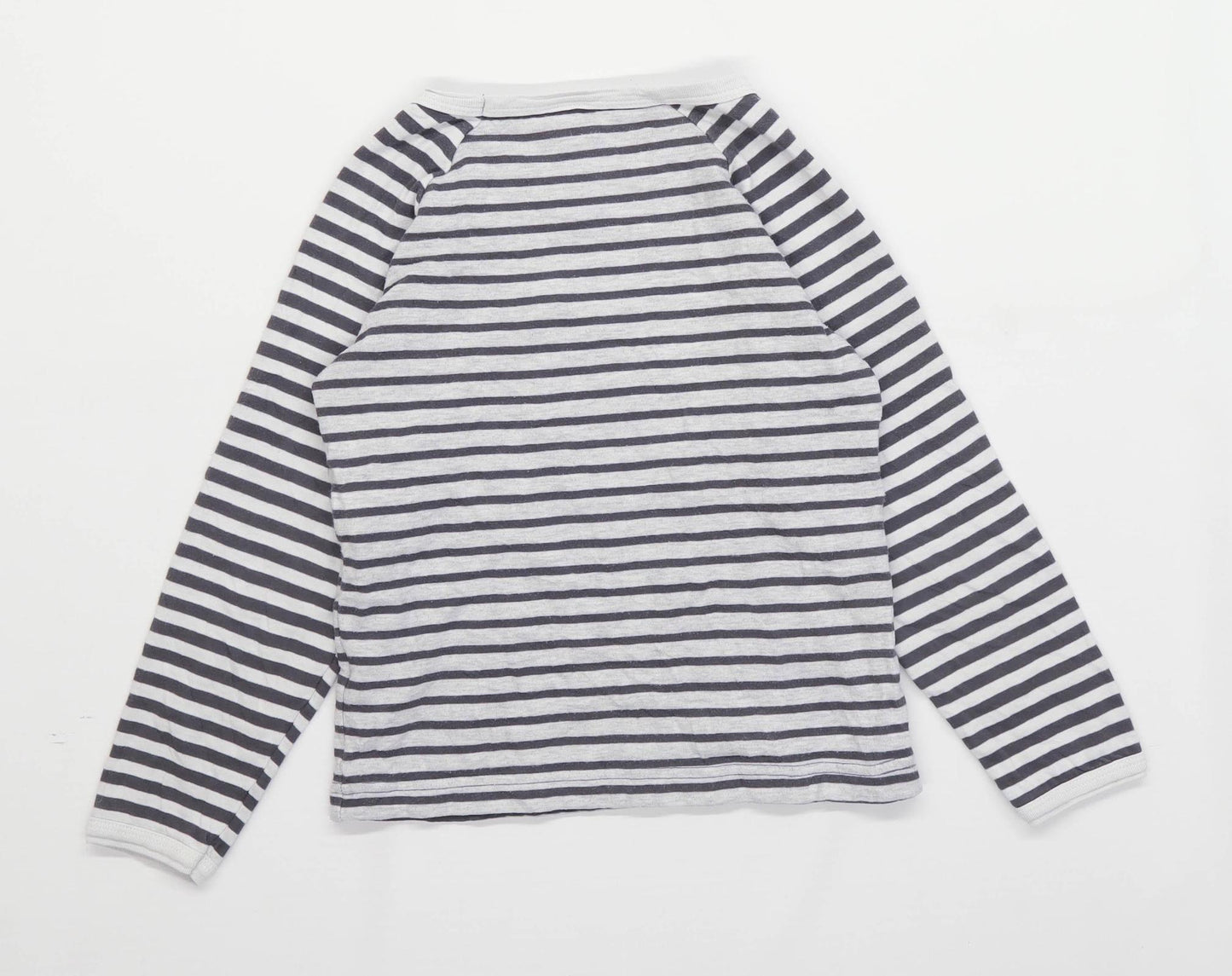 Petit Bateau Boys Striped Grey Long Sleeve T-Shirt Age 6 Years