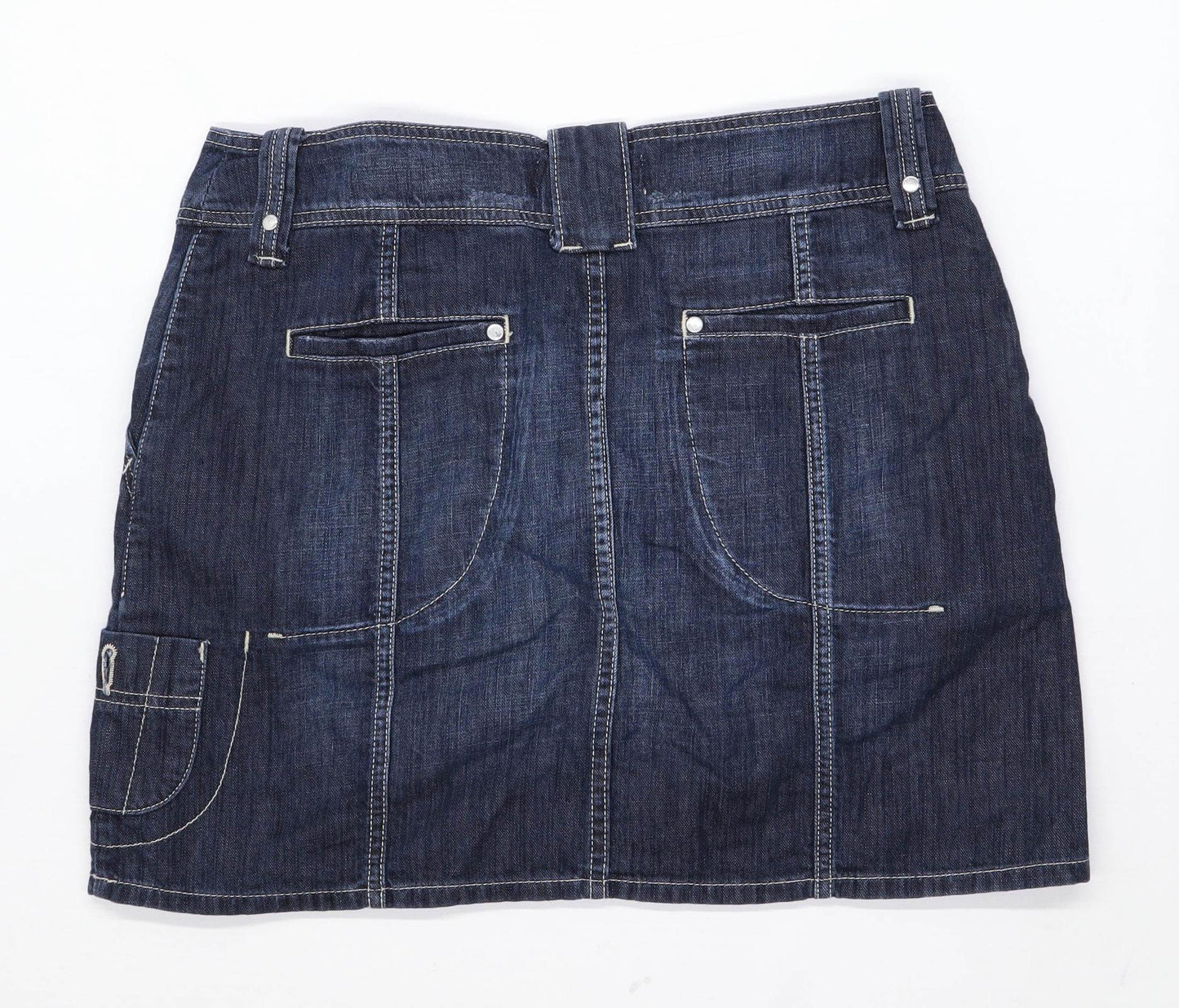 Next Womens Size 12 Denim Blue Skirt (Regular)