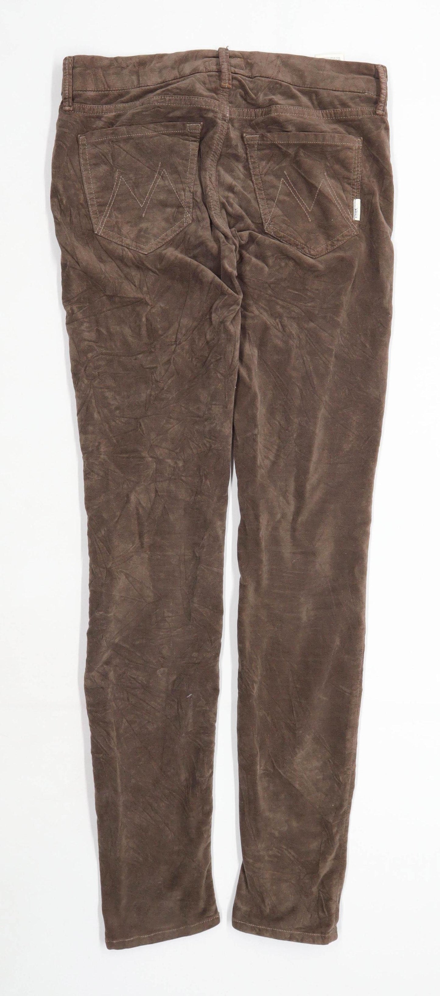 Womens Mother Brown Cotton Blend Trousers Size W28/L30