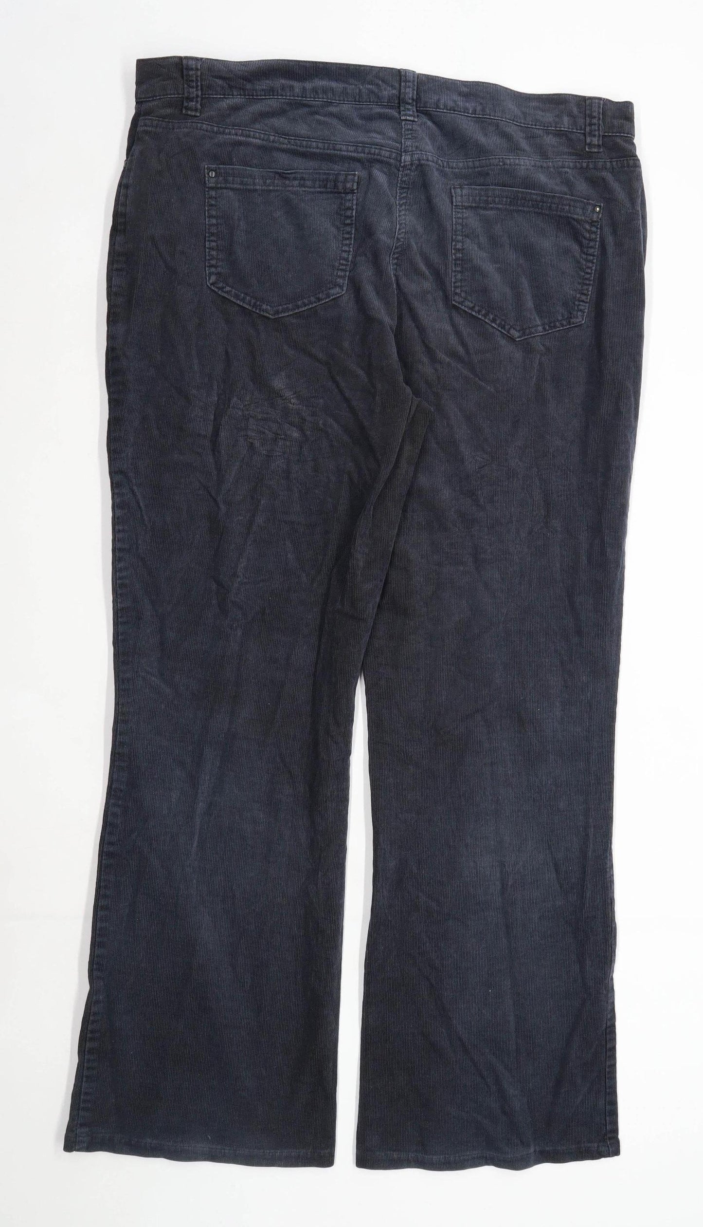 Womens Marks & Spencer Grey Corduroy Trousers Size 16/L28