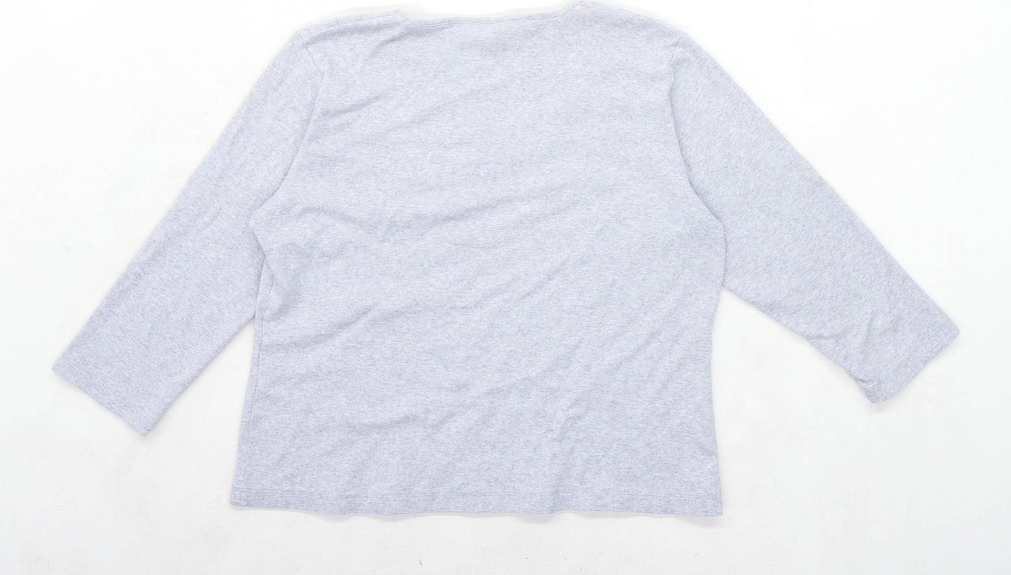 Lakeland Womens Size 12 Graphic Cotton Grey Top (Regular)
