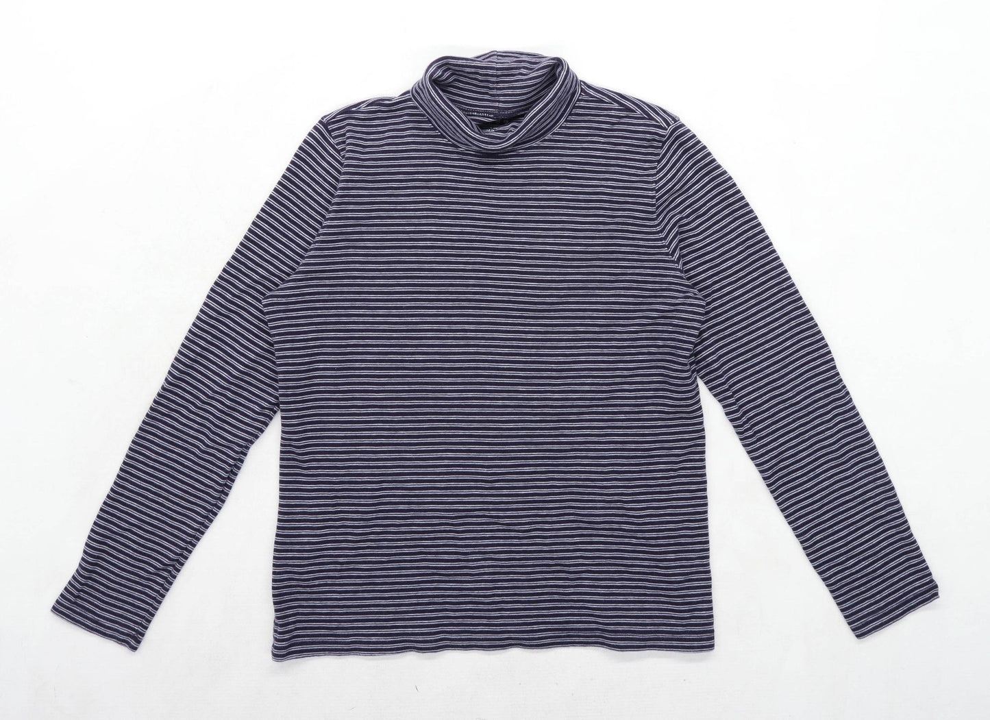 Lands End Womens Size S Striped Cotton Blue Jumper (Regular)