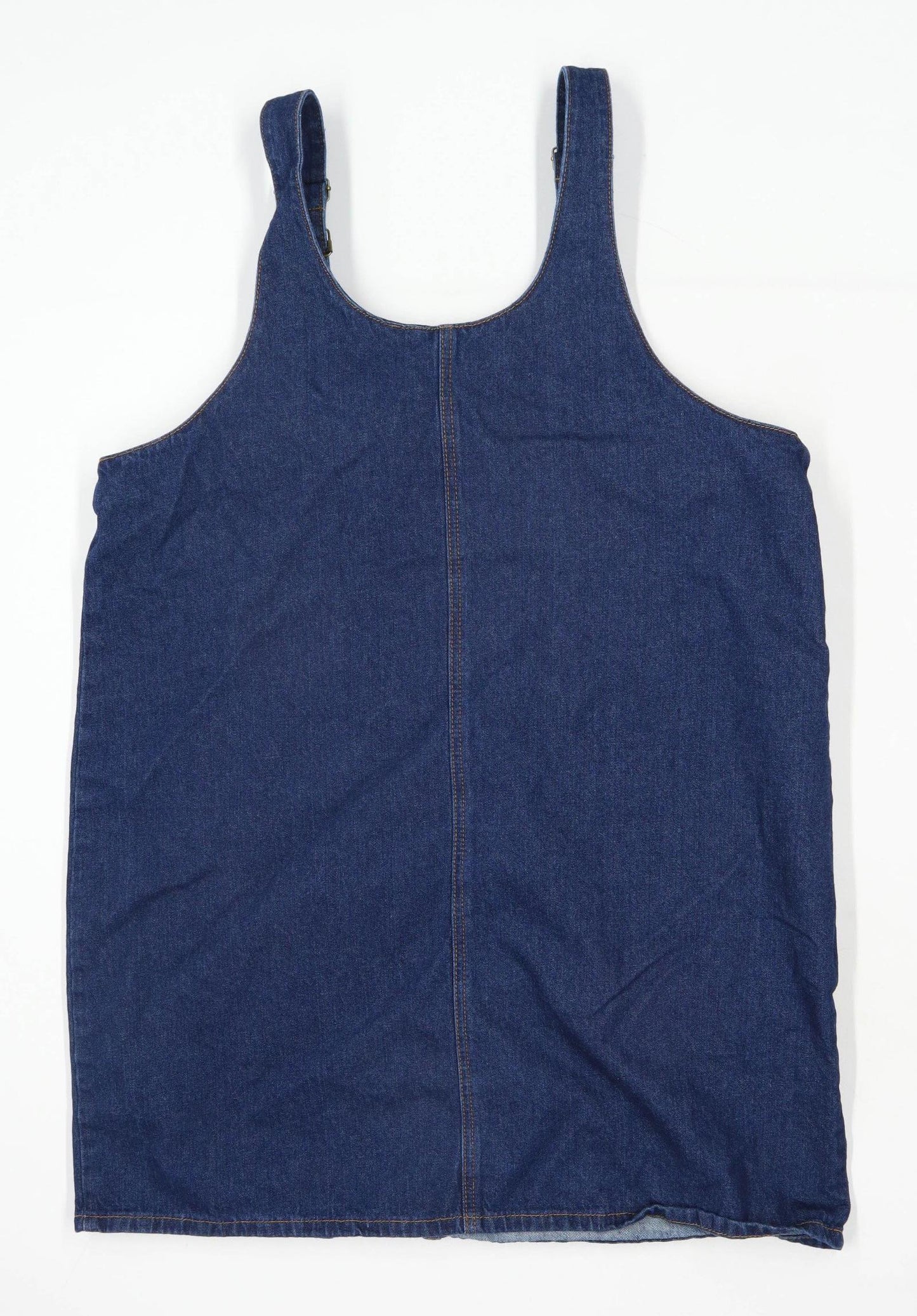 TU Womens Size 18 Denim Strappy Blue Pinafore Dress (Regular)