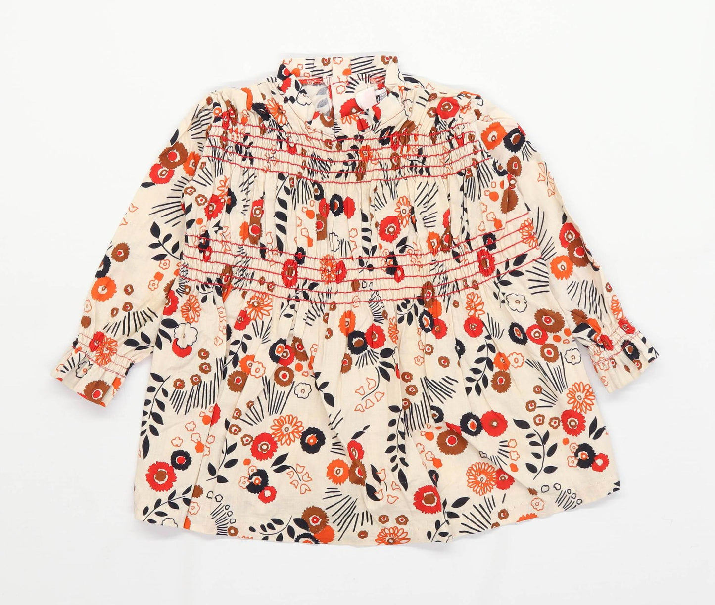 Rob Roy Girls Floral Cream Button Up Top Age 2 Years