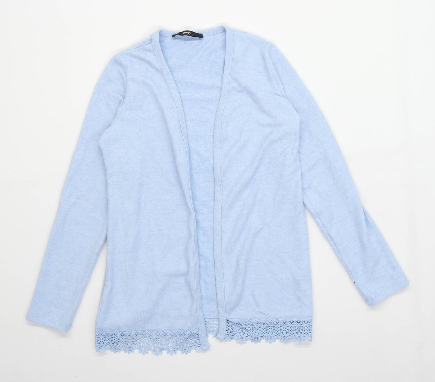 George Girls Blue Crochet Hem Cardigan Age 10-11 Years