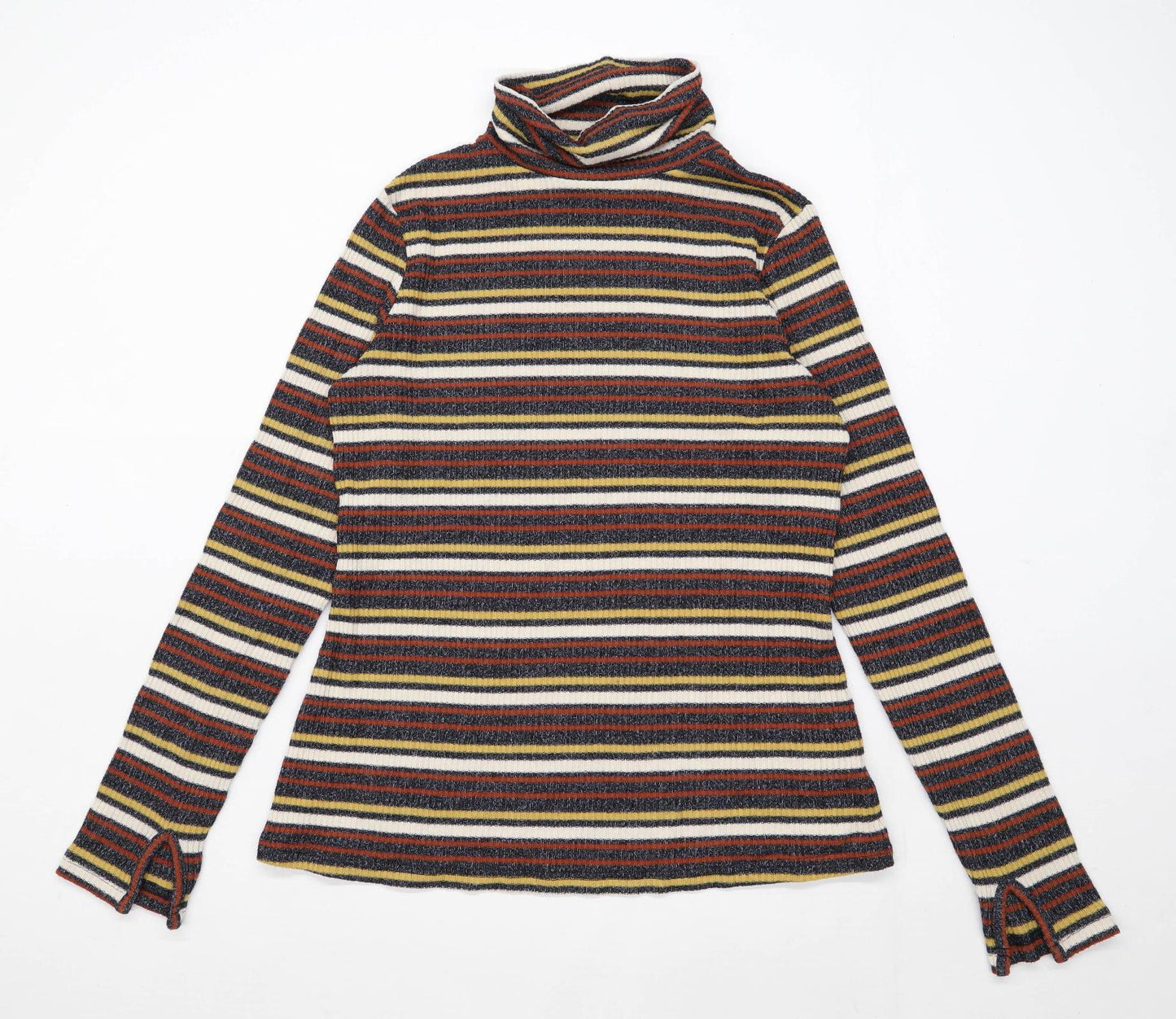 Next Womens Size 14 Striped Brown Jumper (Regular)