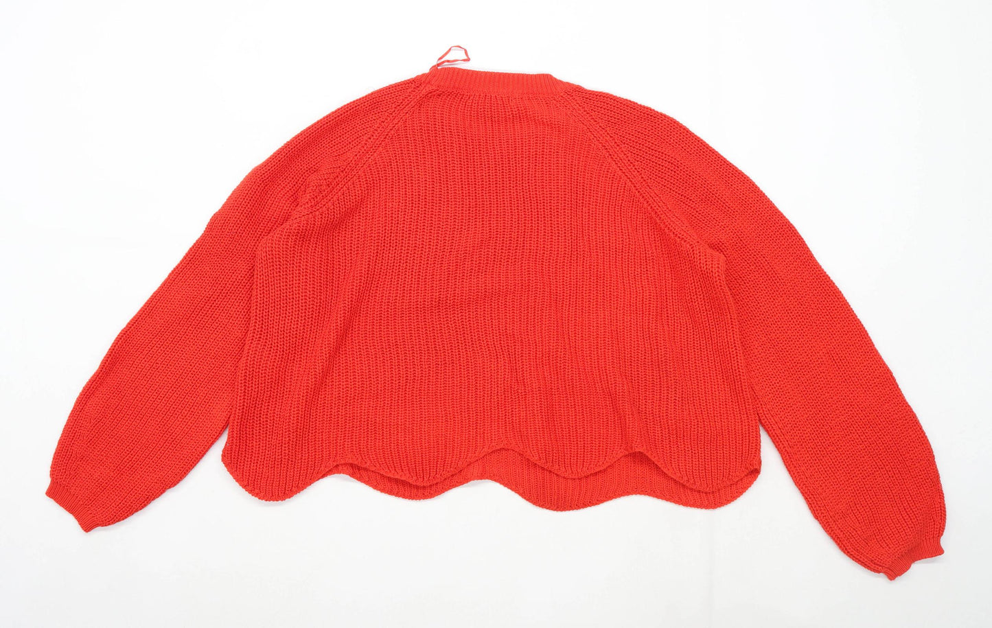 New Look Womens Size L Cotton Blend Red Jumper (Regular)