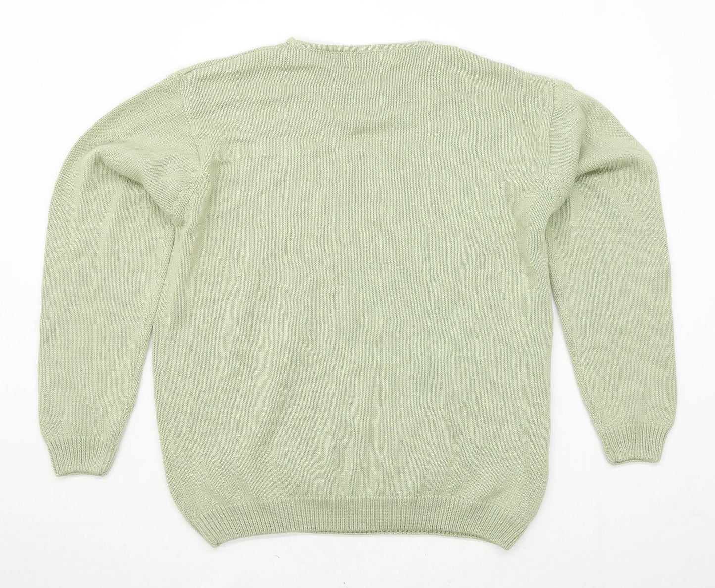 Edinburgh Woollen Mill Womens Size 18-20 Cotton Green Jumper (Regular)