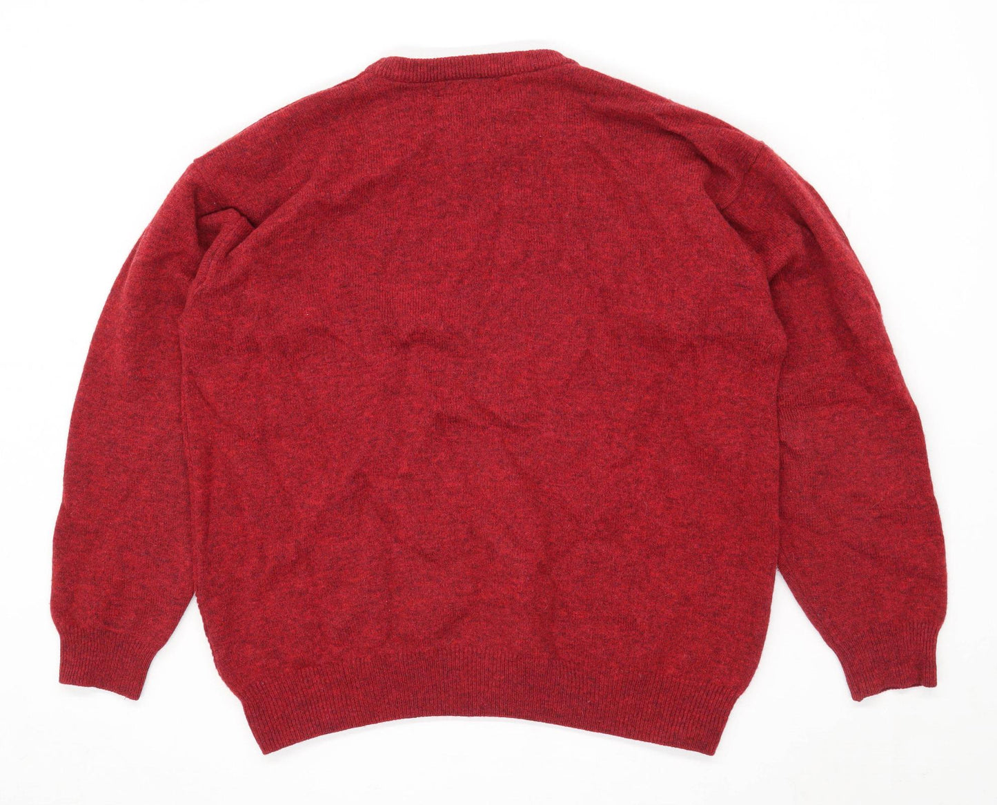 James Pringle Mens Size M Wool Geometric Red Jumper
