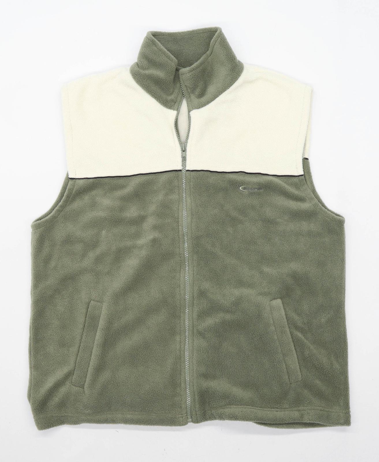 Basic Stock Mens Size M Fleece Blend Multi-Coloured Zip Gilet