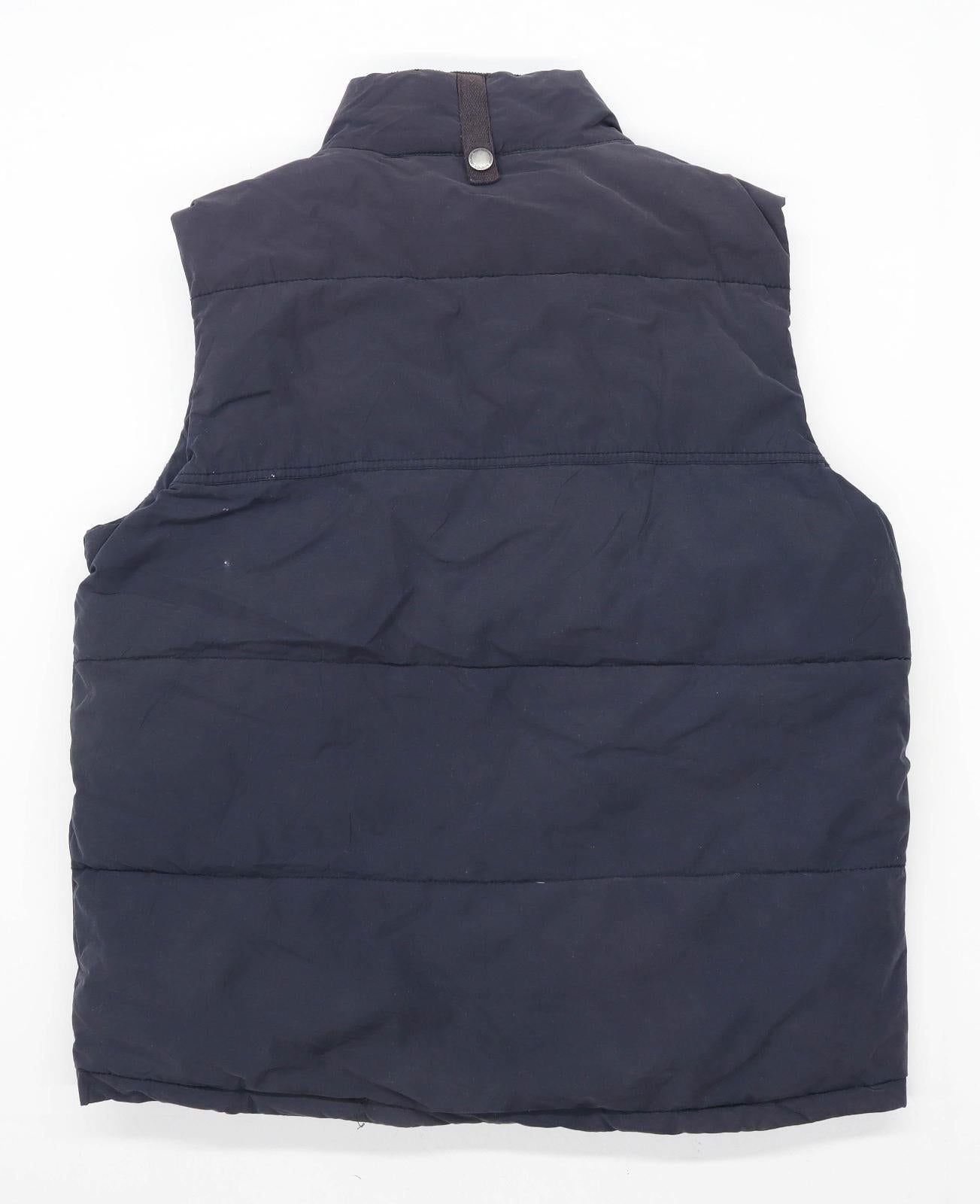 Maine Mens Size M Cotton Blend Blue Midweight Gilet