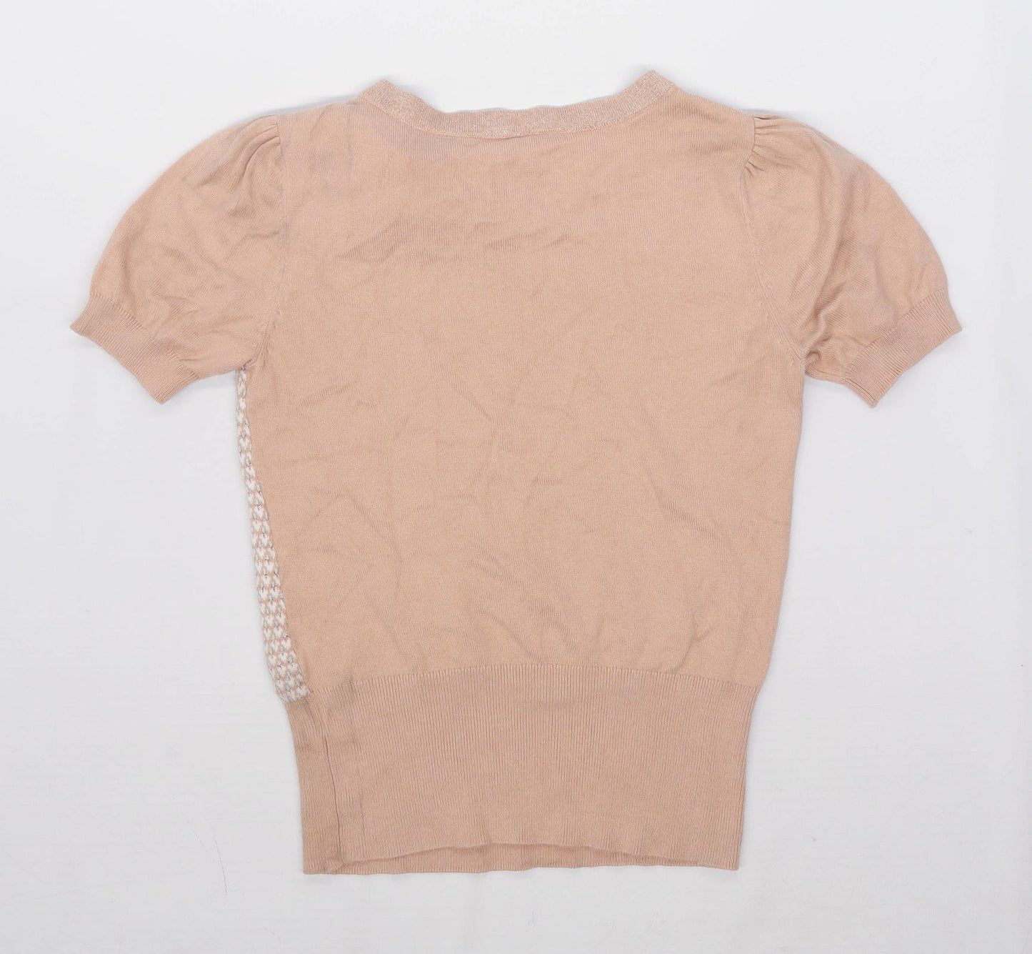 Oasis Womens Size S Cotton Blend Pink Jumper (Regular)
