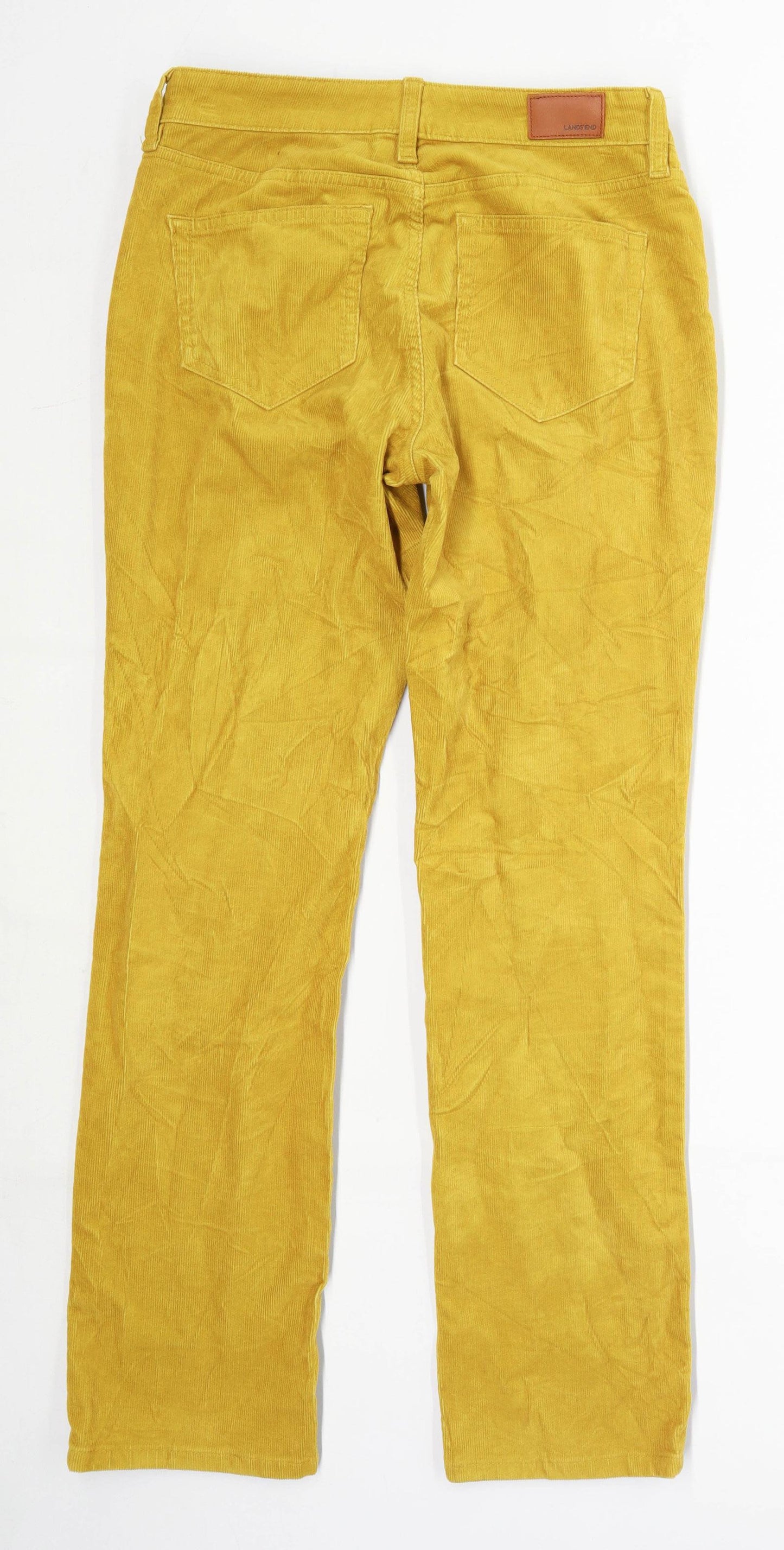 Womens Lands End Yellow Corduroy Trousers Size 8/L30