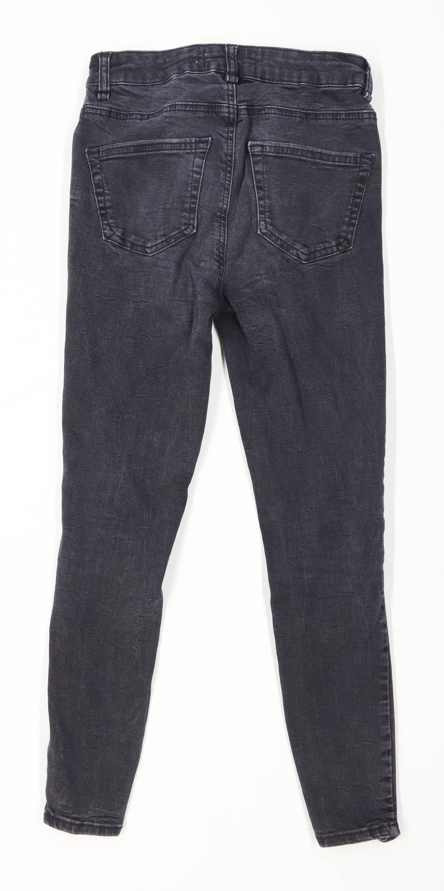 Womens New look Grey Distressed Denim Jeans Size 8/L23