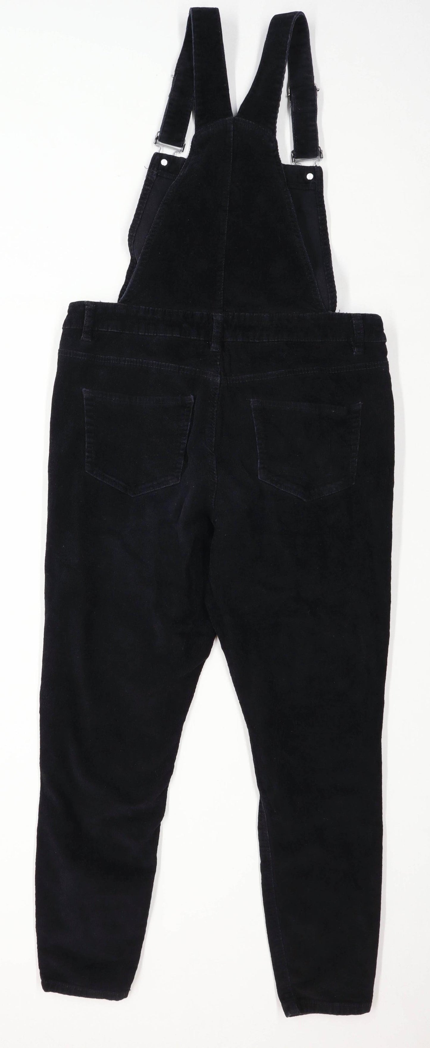 Womens Primark Black Corduroy Dungarees Size 14/L25