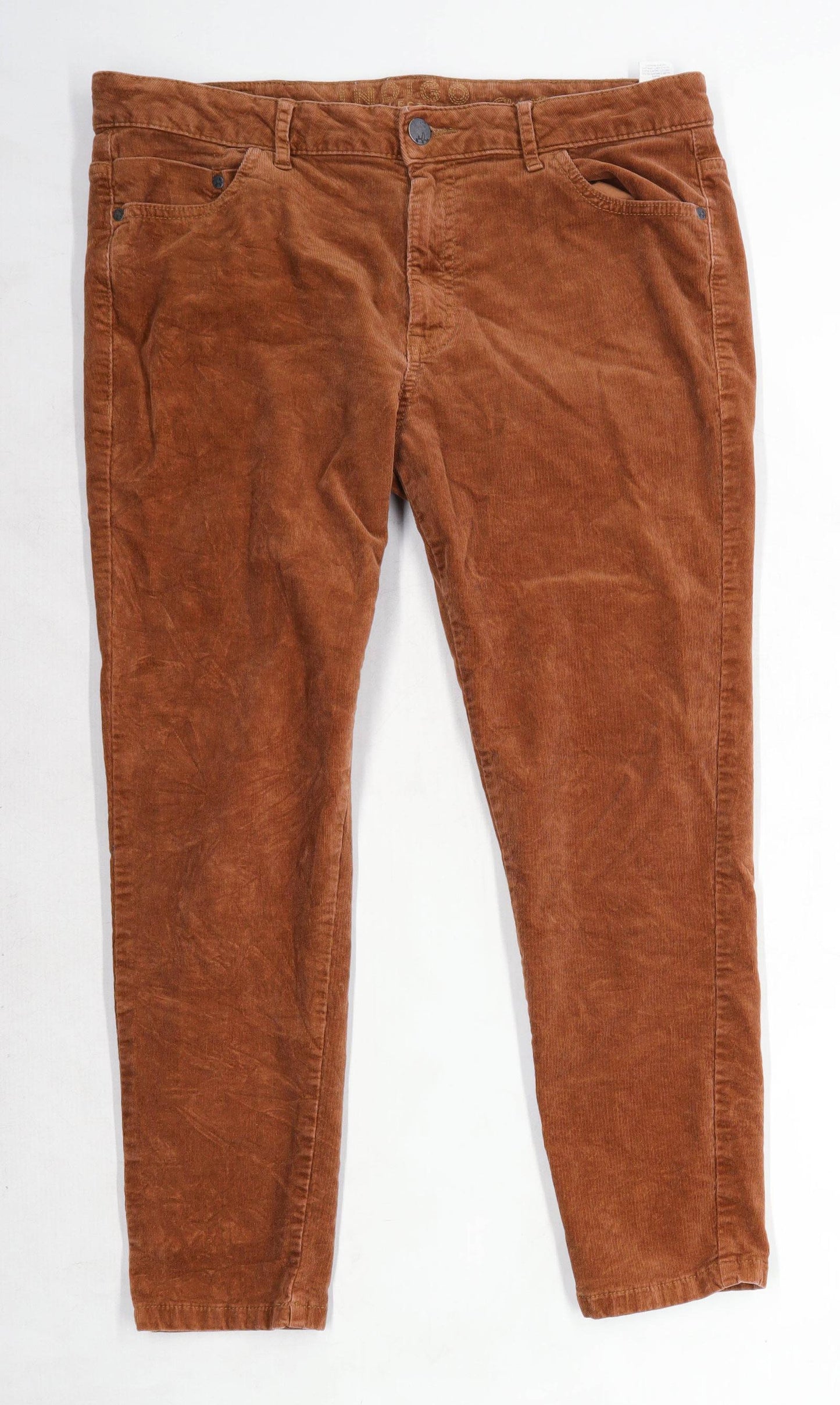 Womens Marks & Spencer Brown Corduroy Trousers Size 16/L26