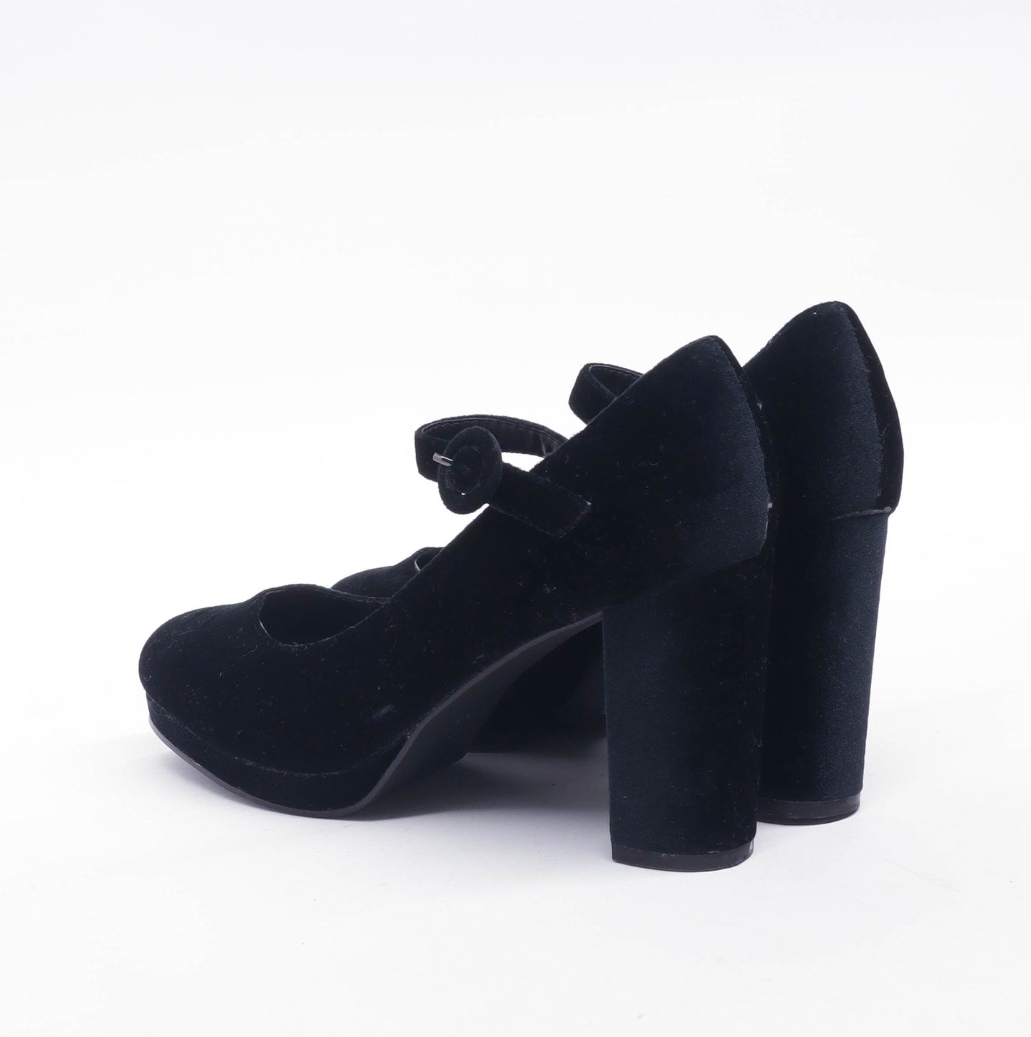 New Look Womens UK Size 6 Black Velvet Heels