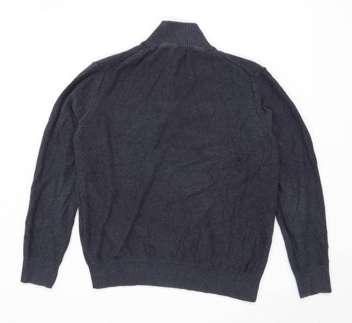 Savile Row Company Mens Size M Cotton Grey Quarter Zip Jumper