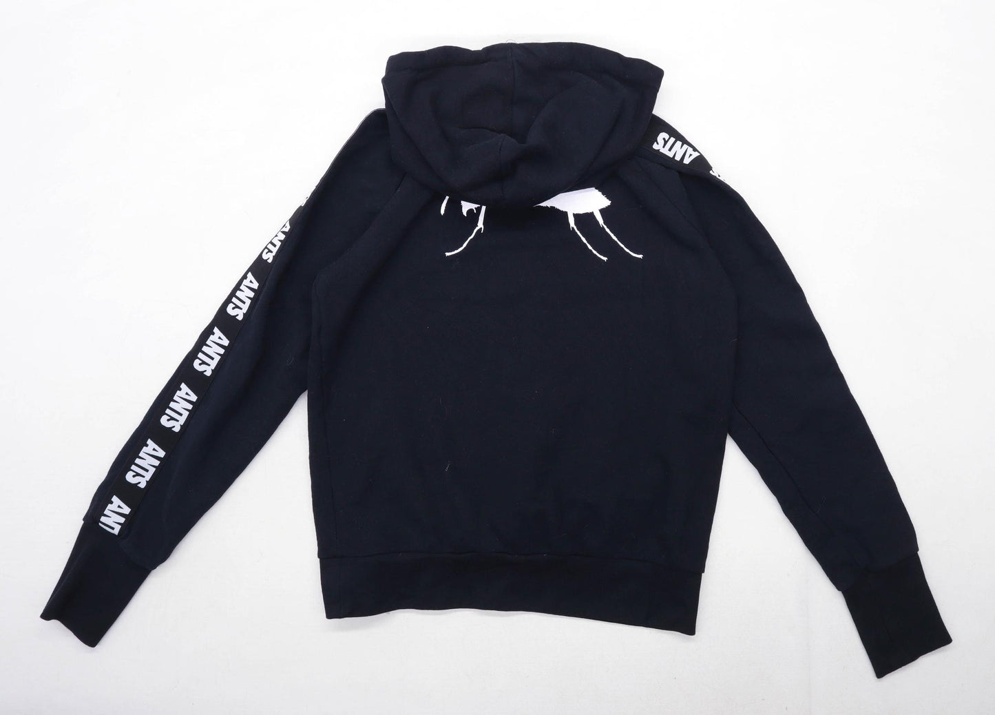 Ants Mens Size L Cotton Graphic Black Hoodie