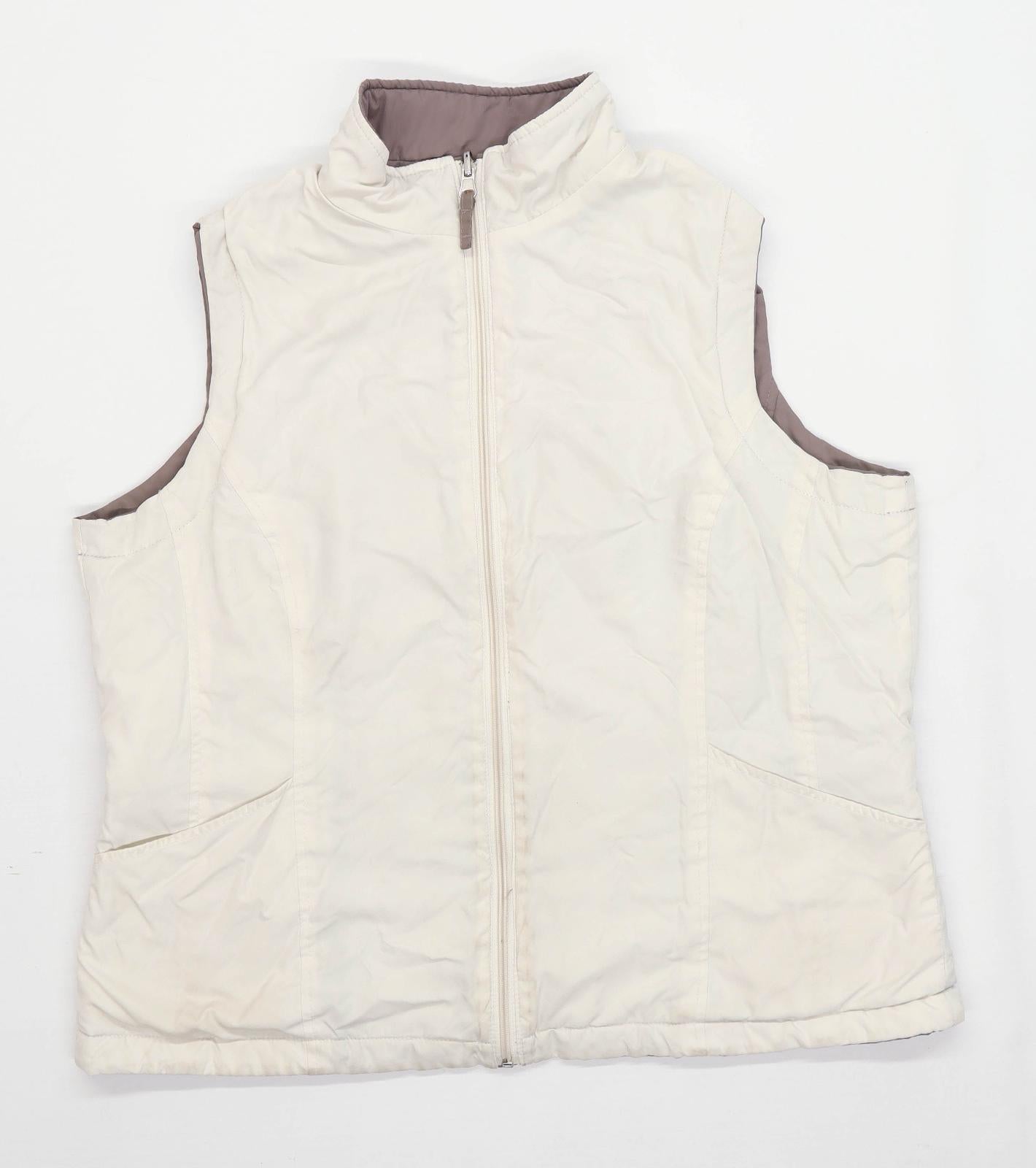 BHS Womens Size 16 Cream Reversible Gilet