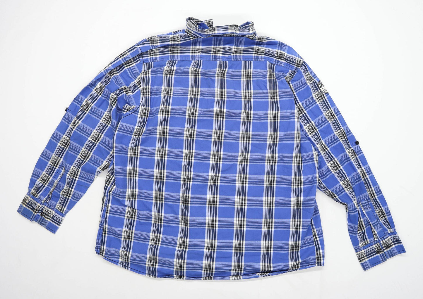 George Mens Size 3XL Cotton Tartan Blue Casual Shirt