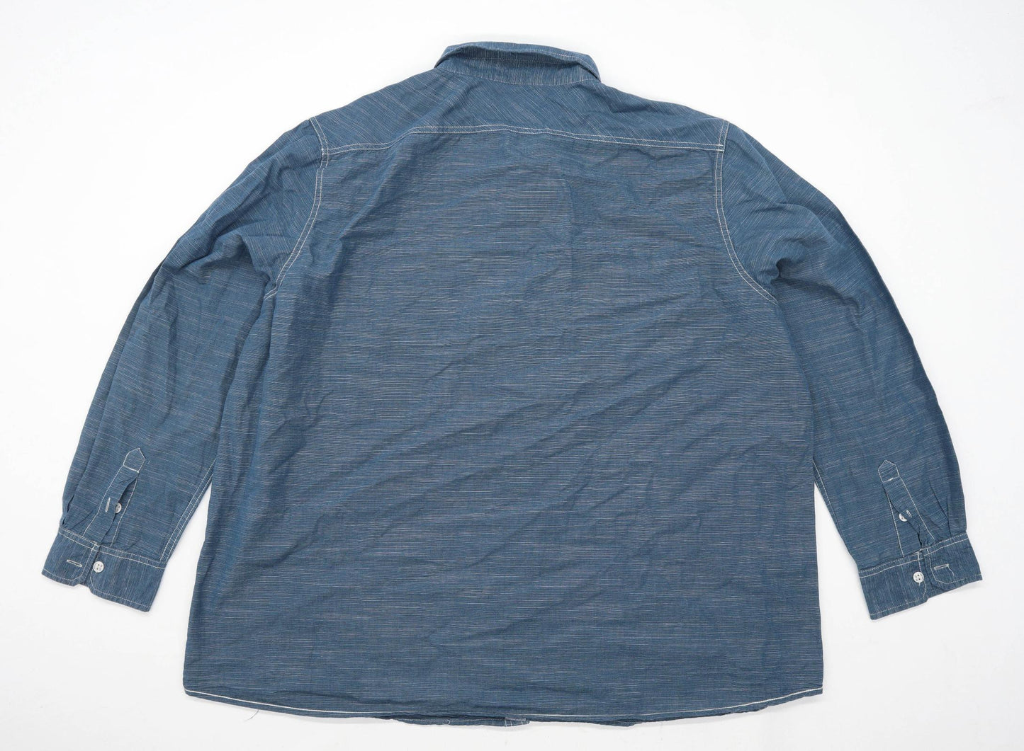 George Mens Size 4XL Cotton Blue Casual Shirt