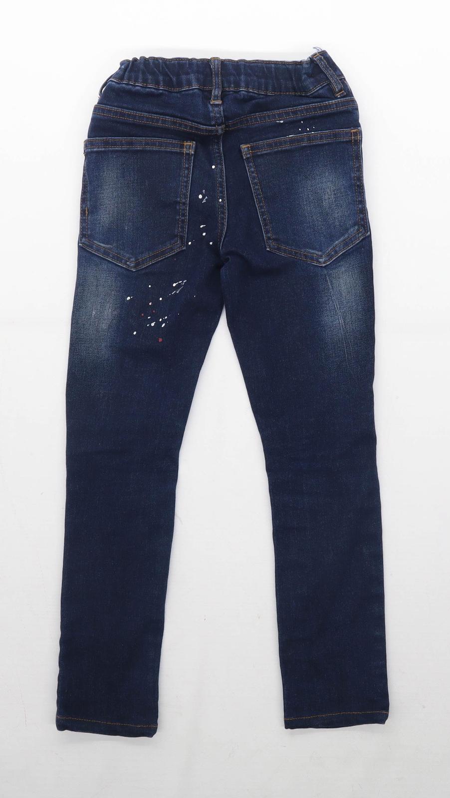 Next Boys Blue Paint Splash Jeans Age 6 Years