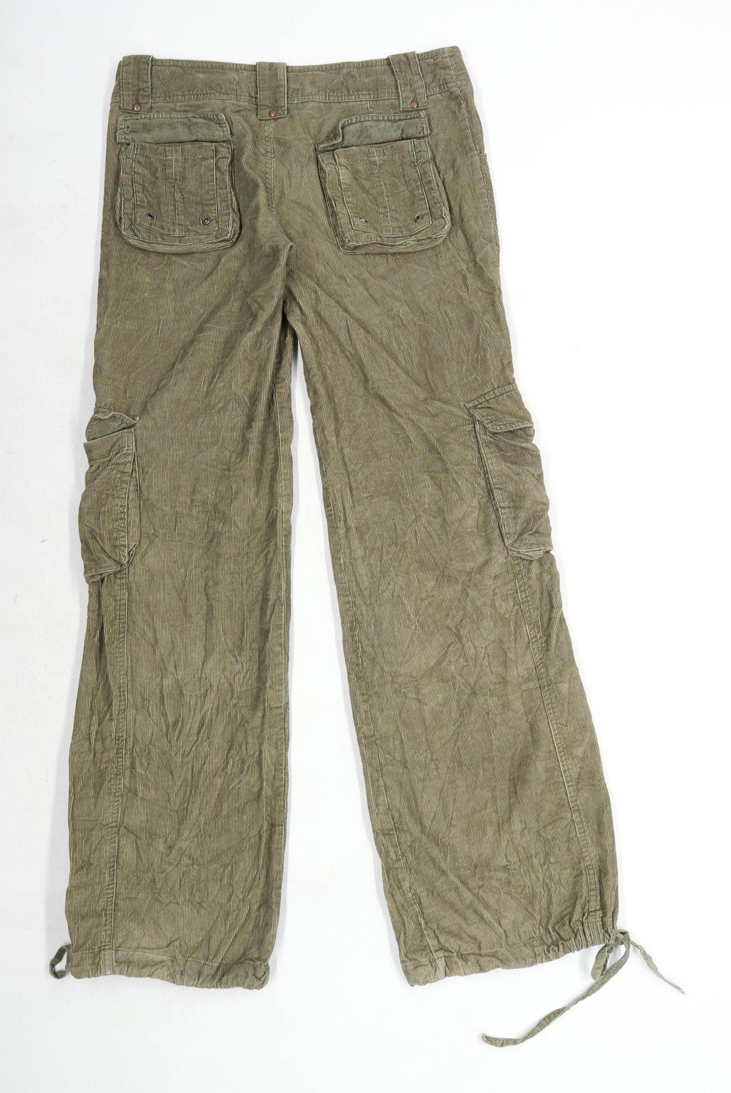 Womens TRF Green Corduroy Cargo Trousers Size 10/L32