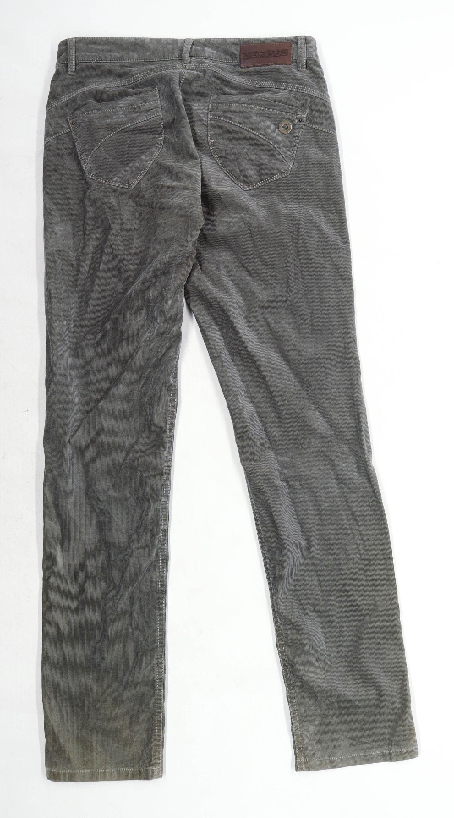 Womens Preworn Green Corduroy Trousers Size 10/L33