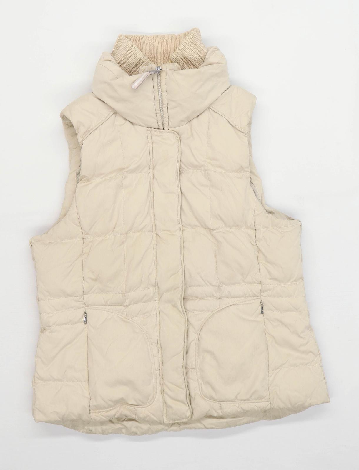 Esprit Womens Size M Cream Zip Up Puffer Gilet