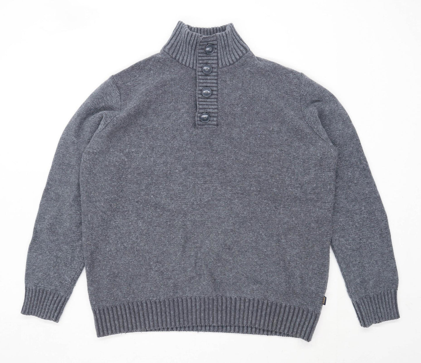Maine Mens Size L Cotton Blend Grey Jumper