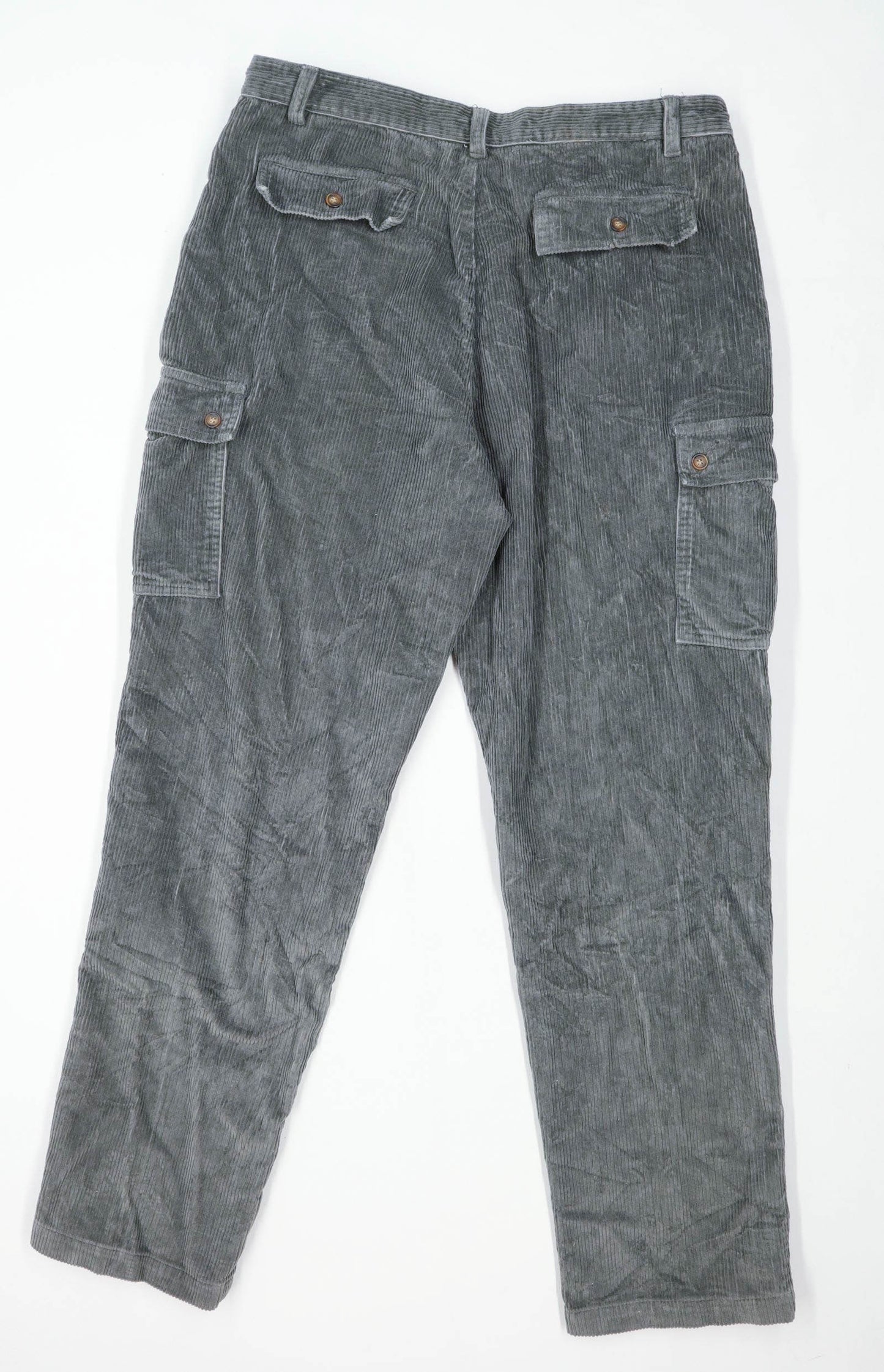 Boden Mens Textured Grey Corduroy Cargo Trousers Size W38/L34