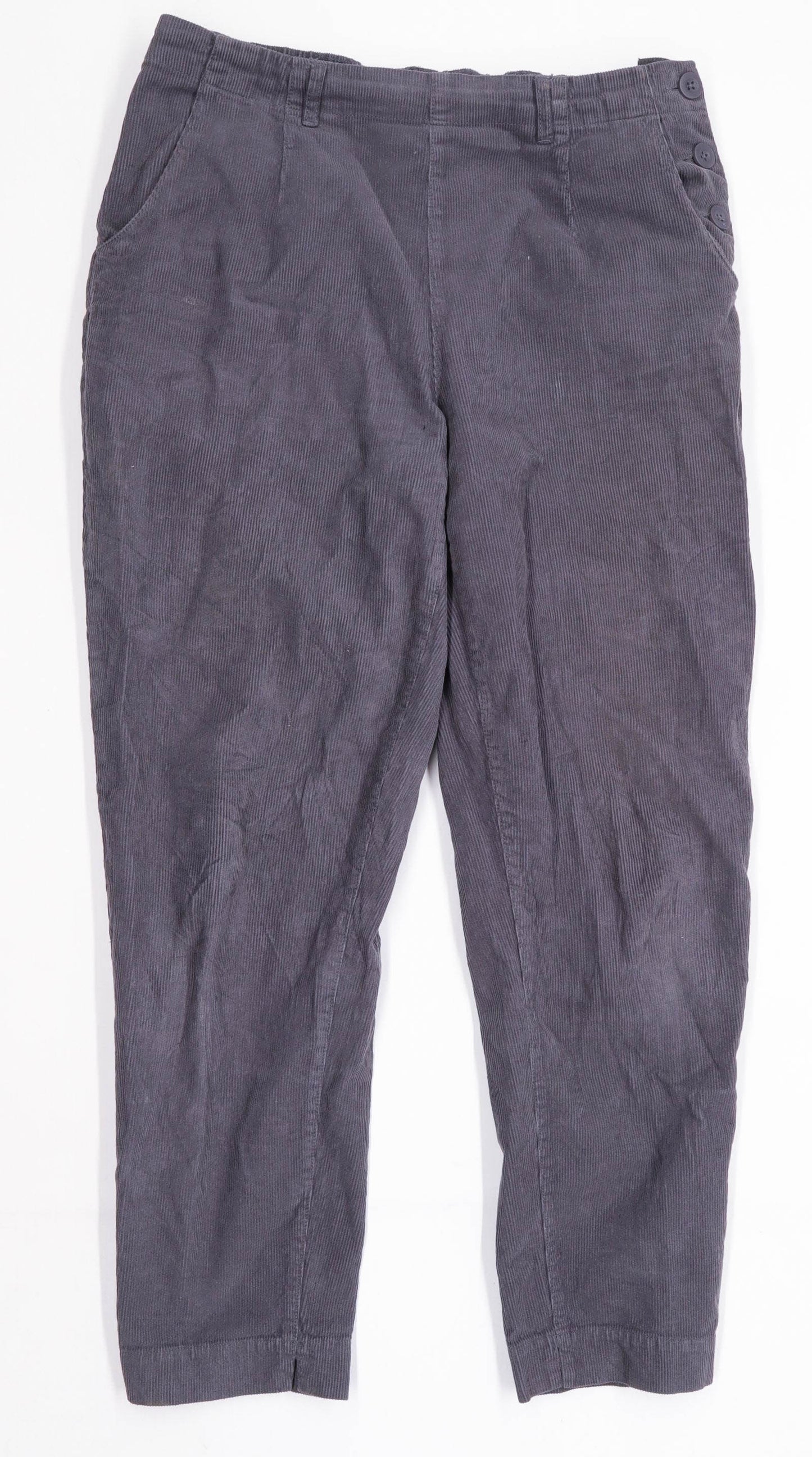 Womens Preworn Grey Corduroy Trousers Size 12/L26