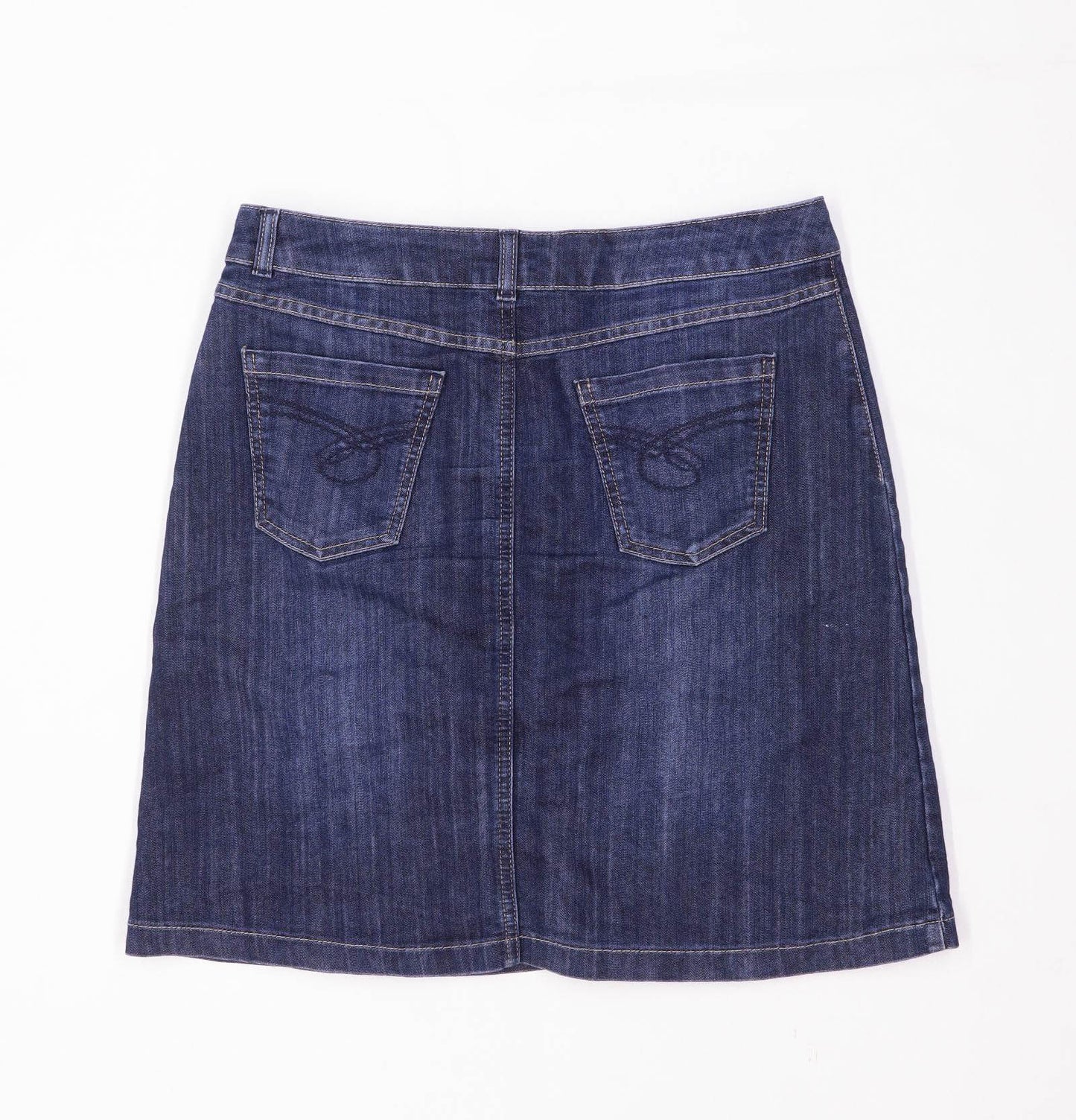 Oasis Womens Size 12 Denim Blue Skirt (Regular)