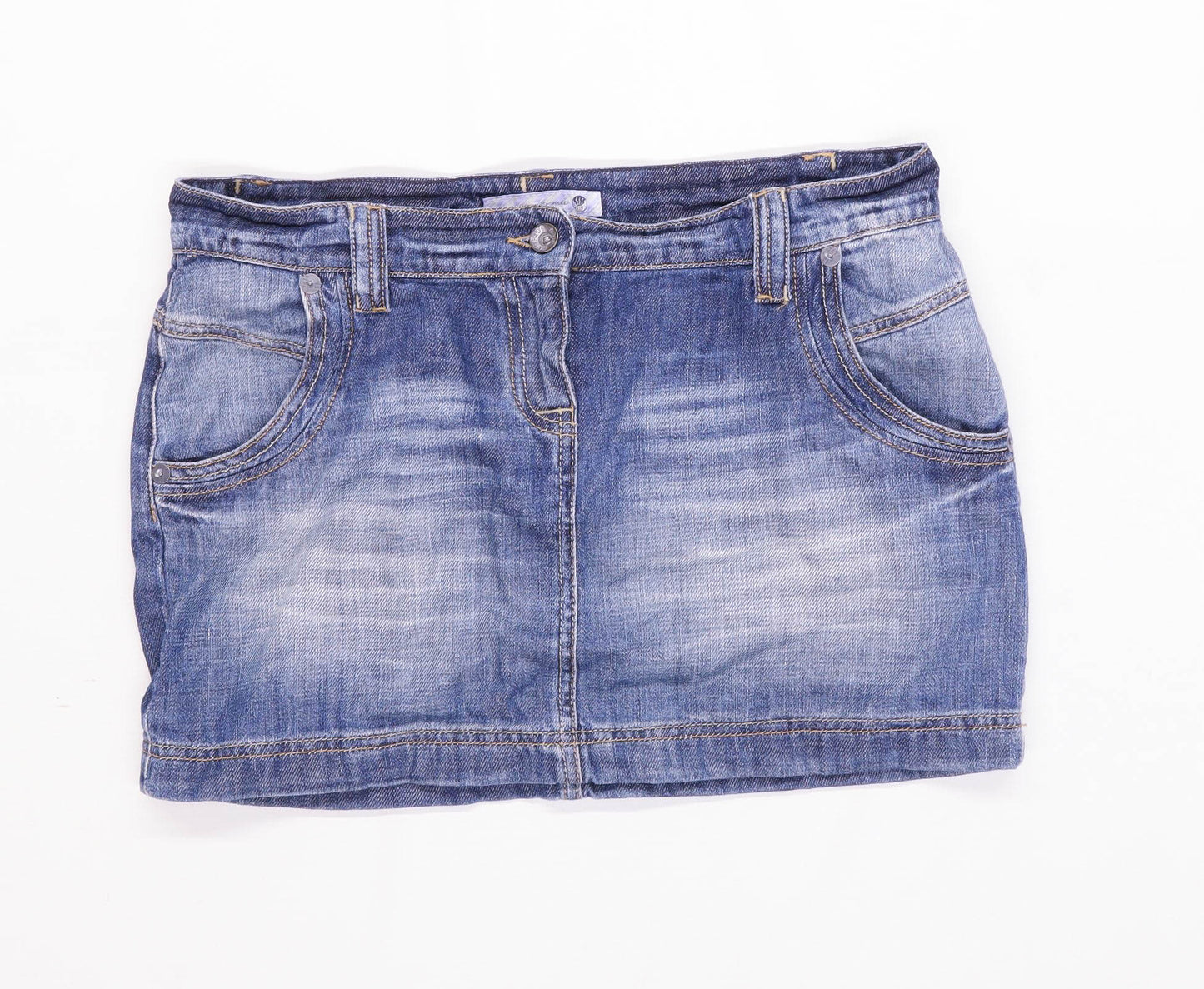 Fat Face Womens Size 12 Denim Blue Skirt (Regular)