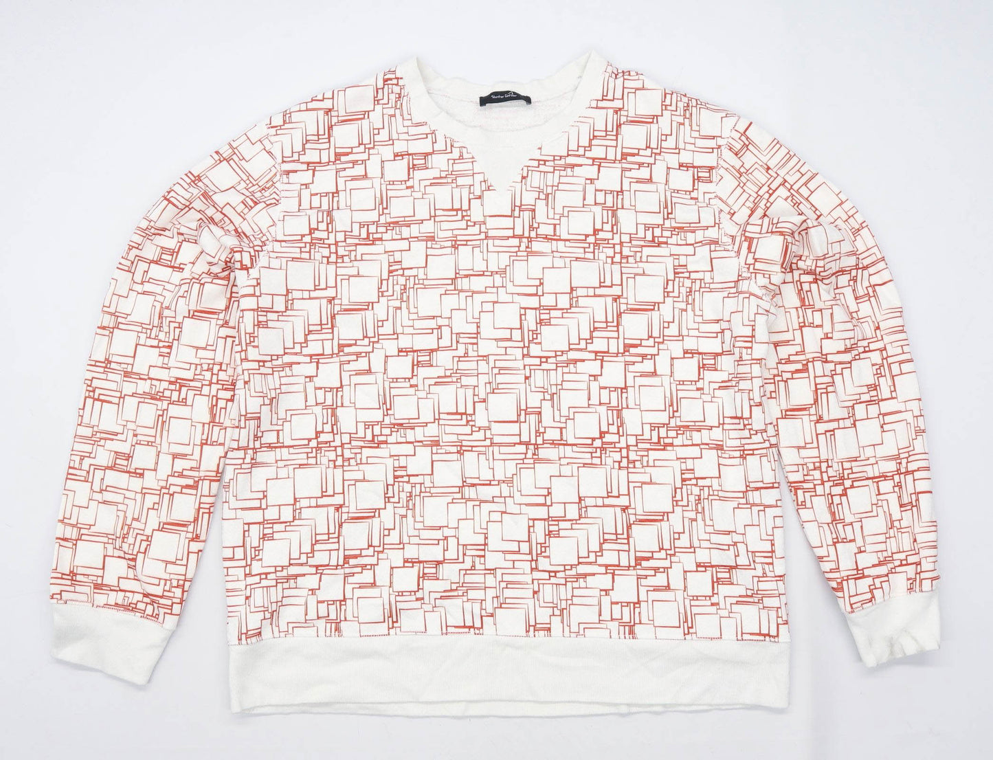 Hunter Gatherer Mens Size XL Cotton Blend Geometric White Sweatshirt