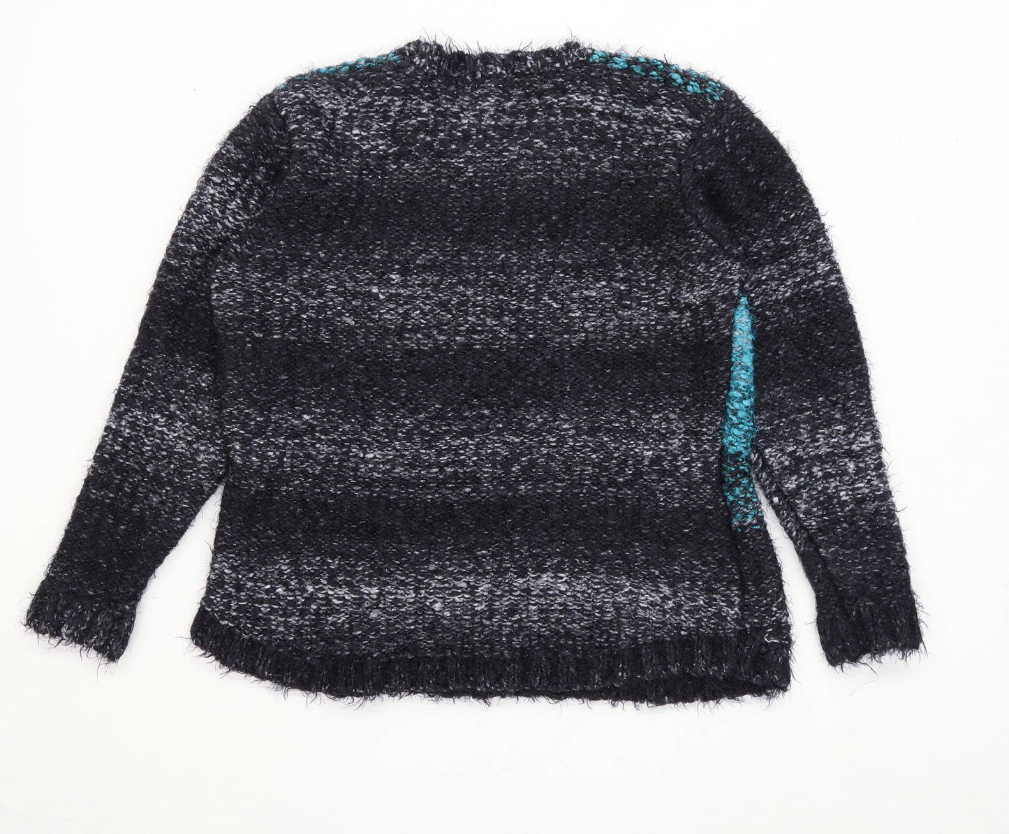Text Womens Size L Striped Blue Jumper (Regular)