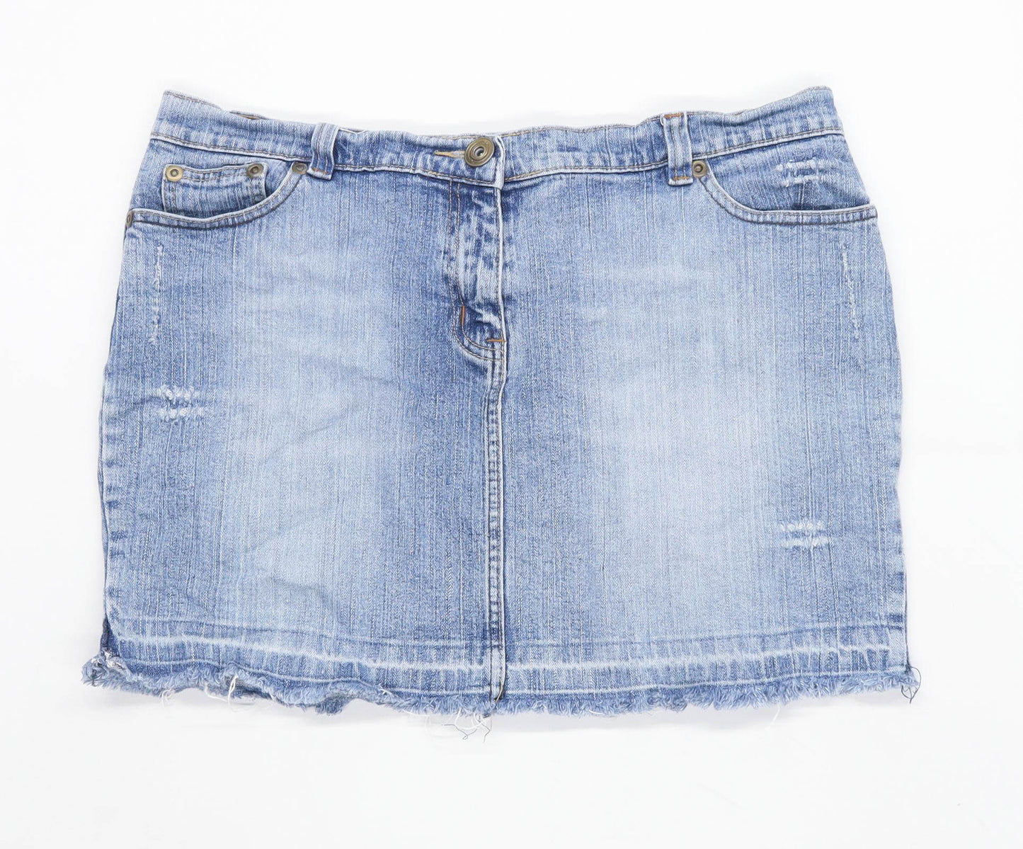 Dorothy Perkins Womens Size 16 Denim Blue Skirt (Regular)