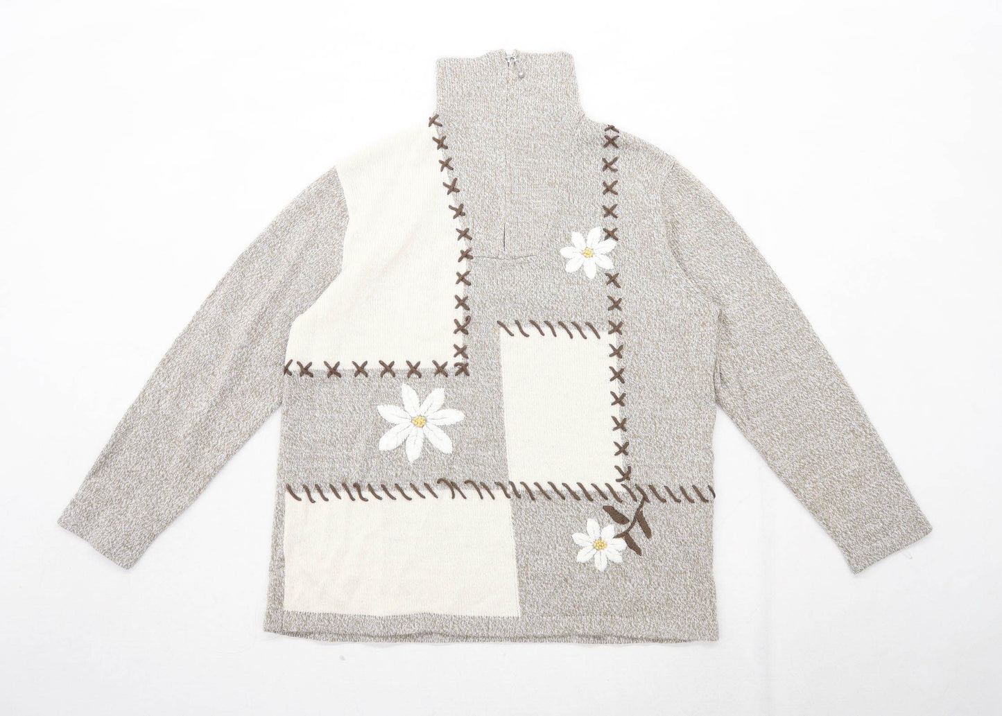 Collection L Womens Size 16 Floral Brown Fleece (Regular)